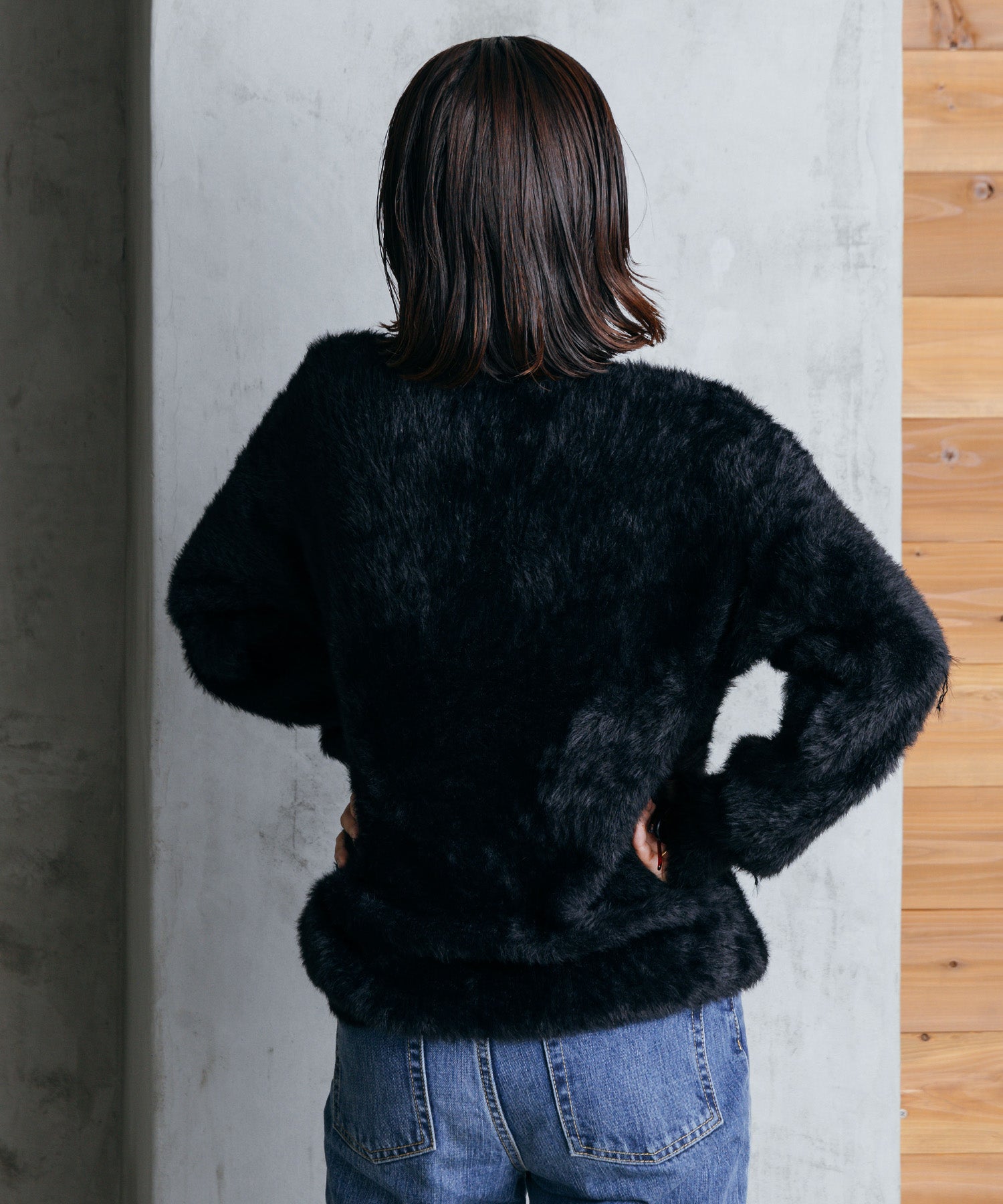 シャギーオーバーニット