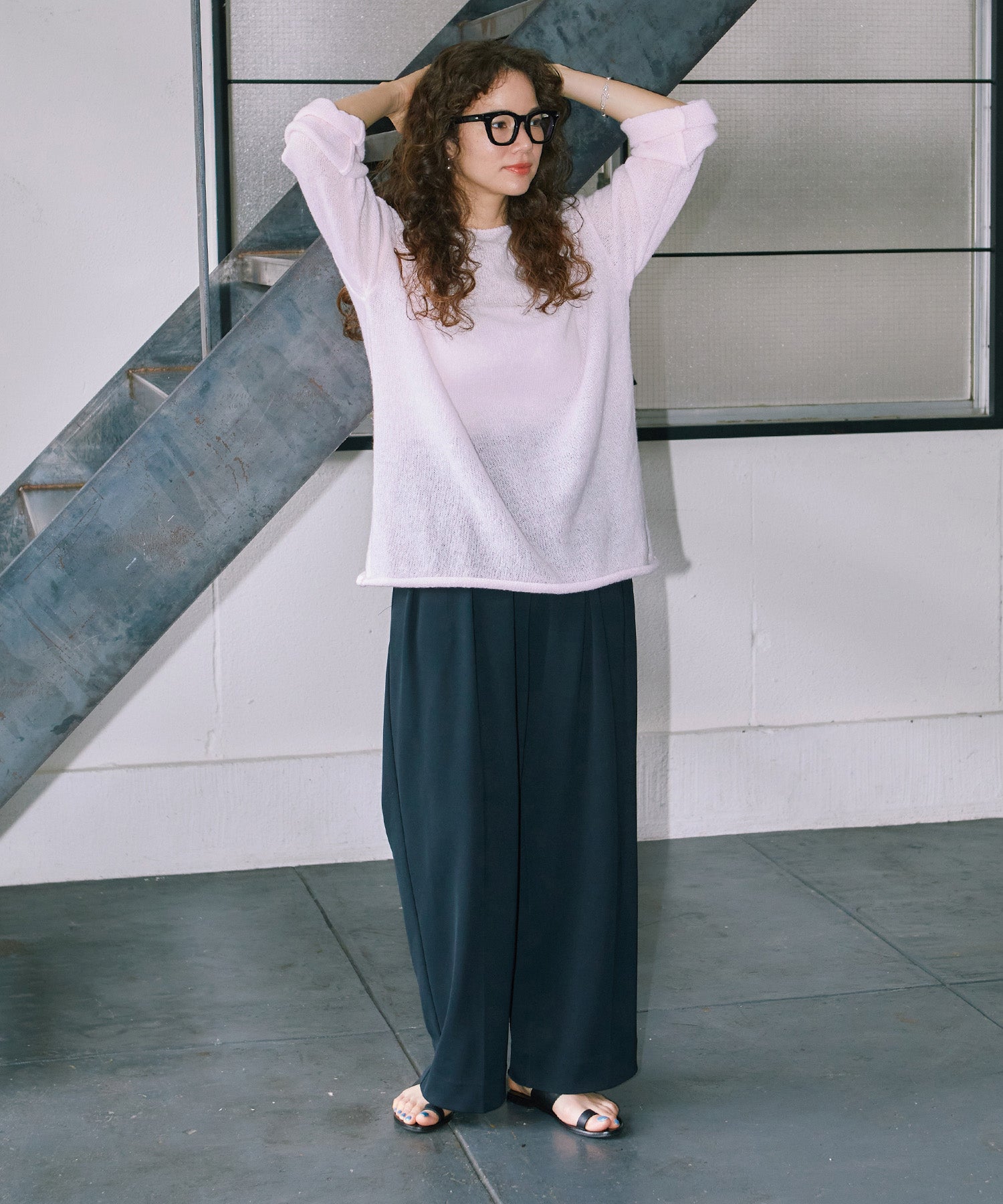 シアーLGニットトップス