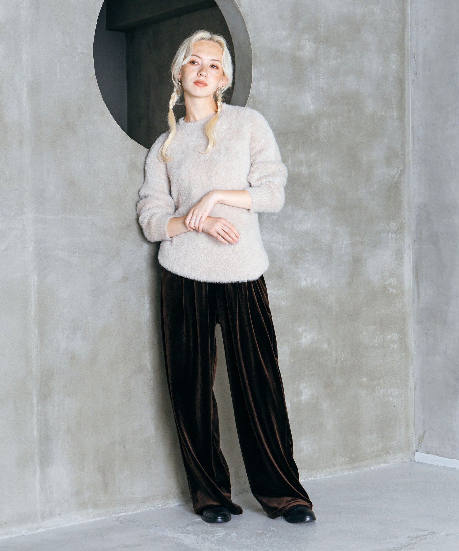 シャギーオーバーニット