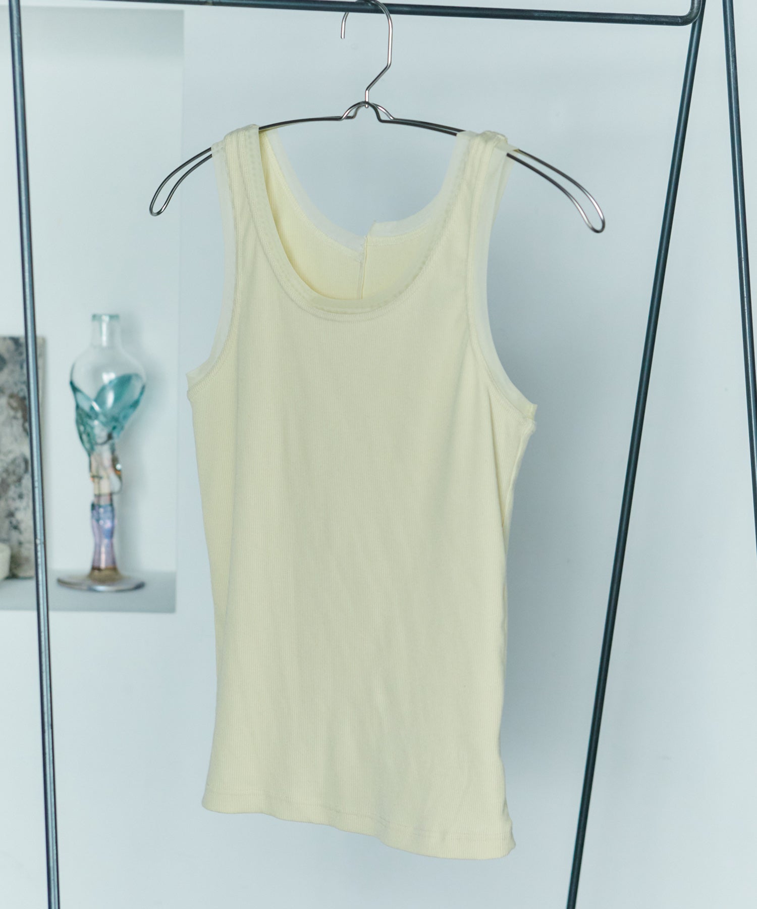 アシンメトリースリットチュールタンク