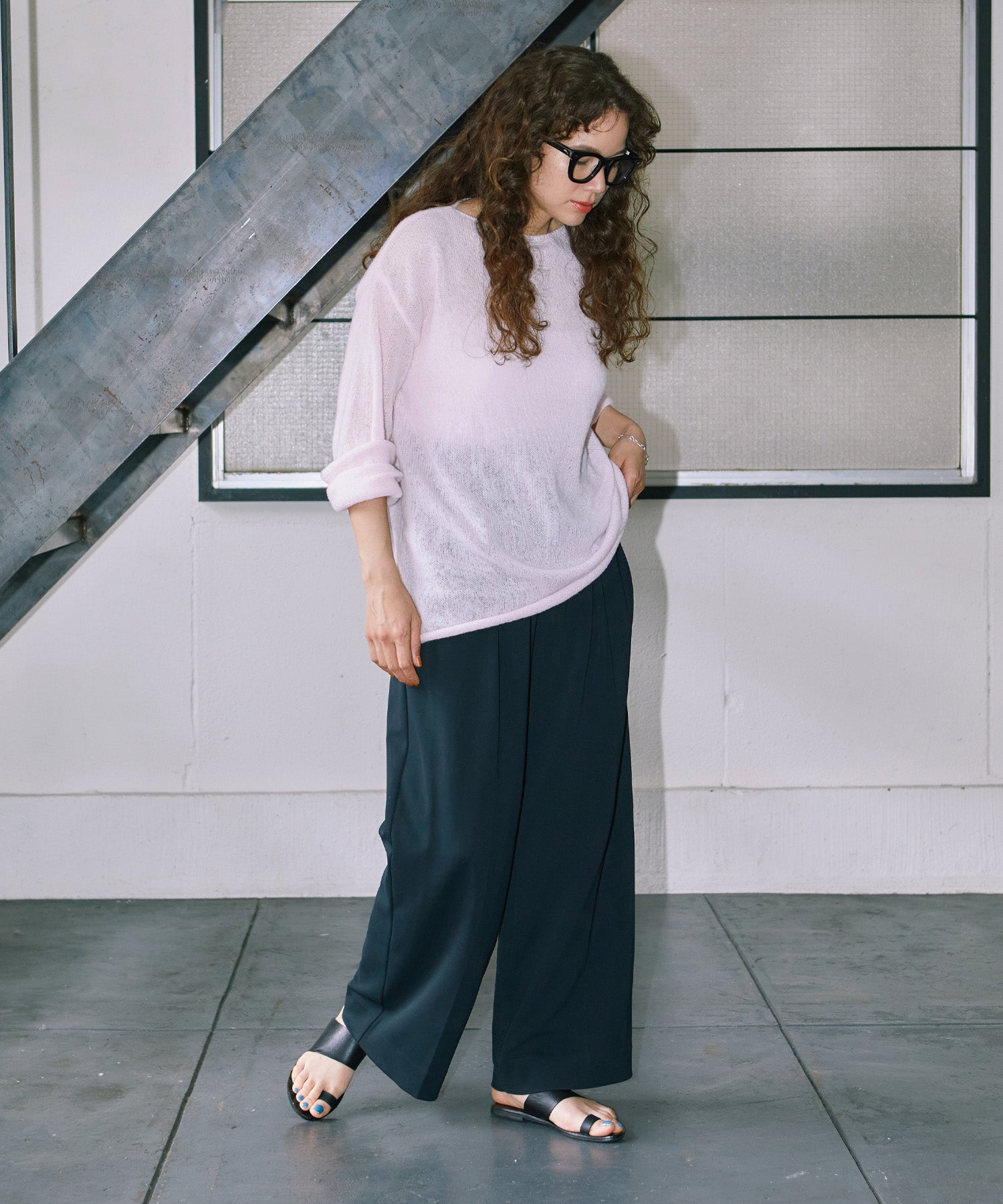 シアーLGニットトップス