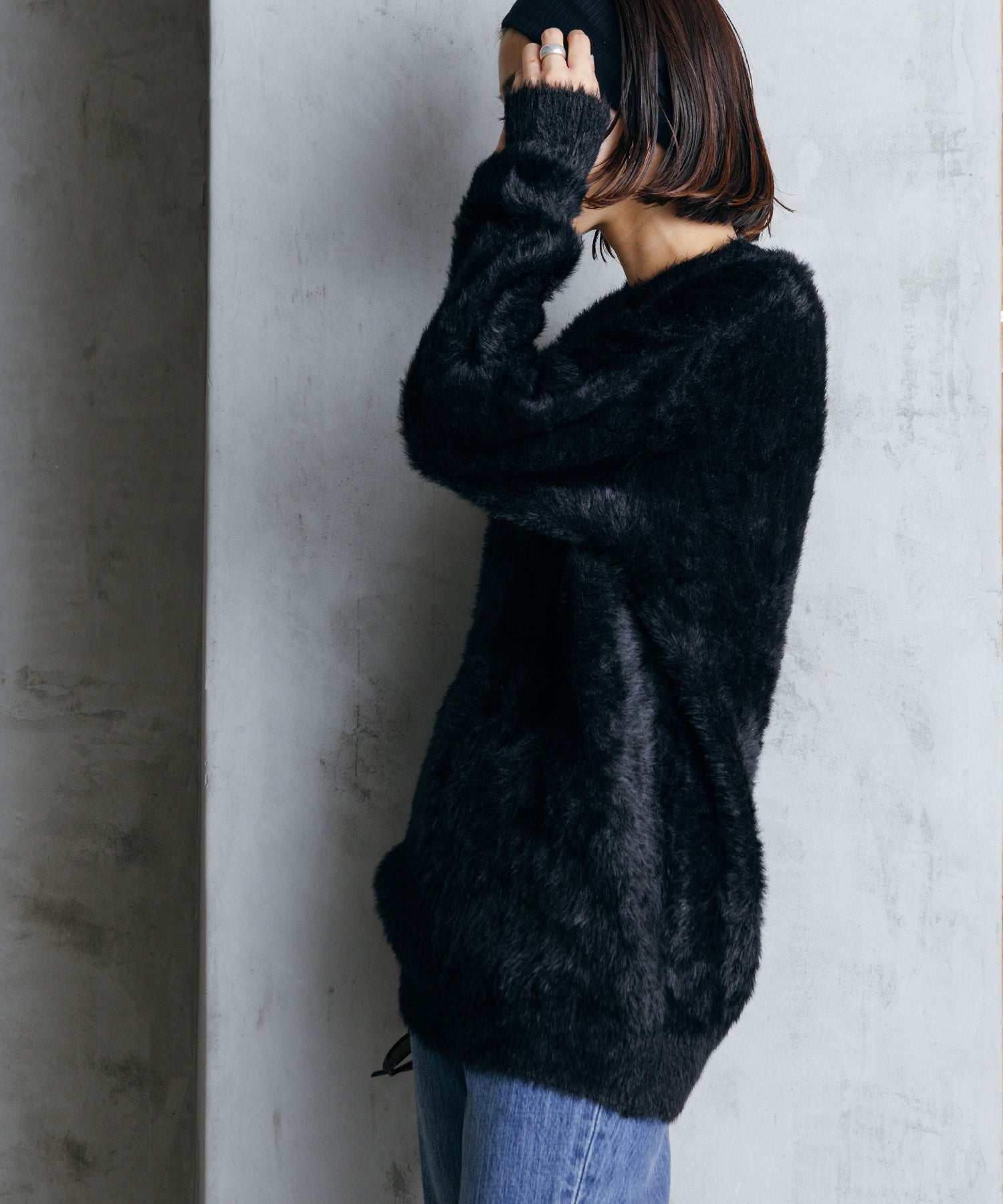 シャギーオーバーニット