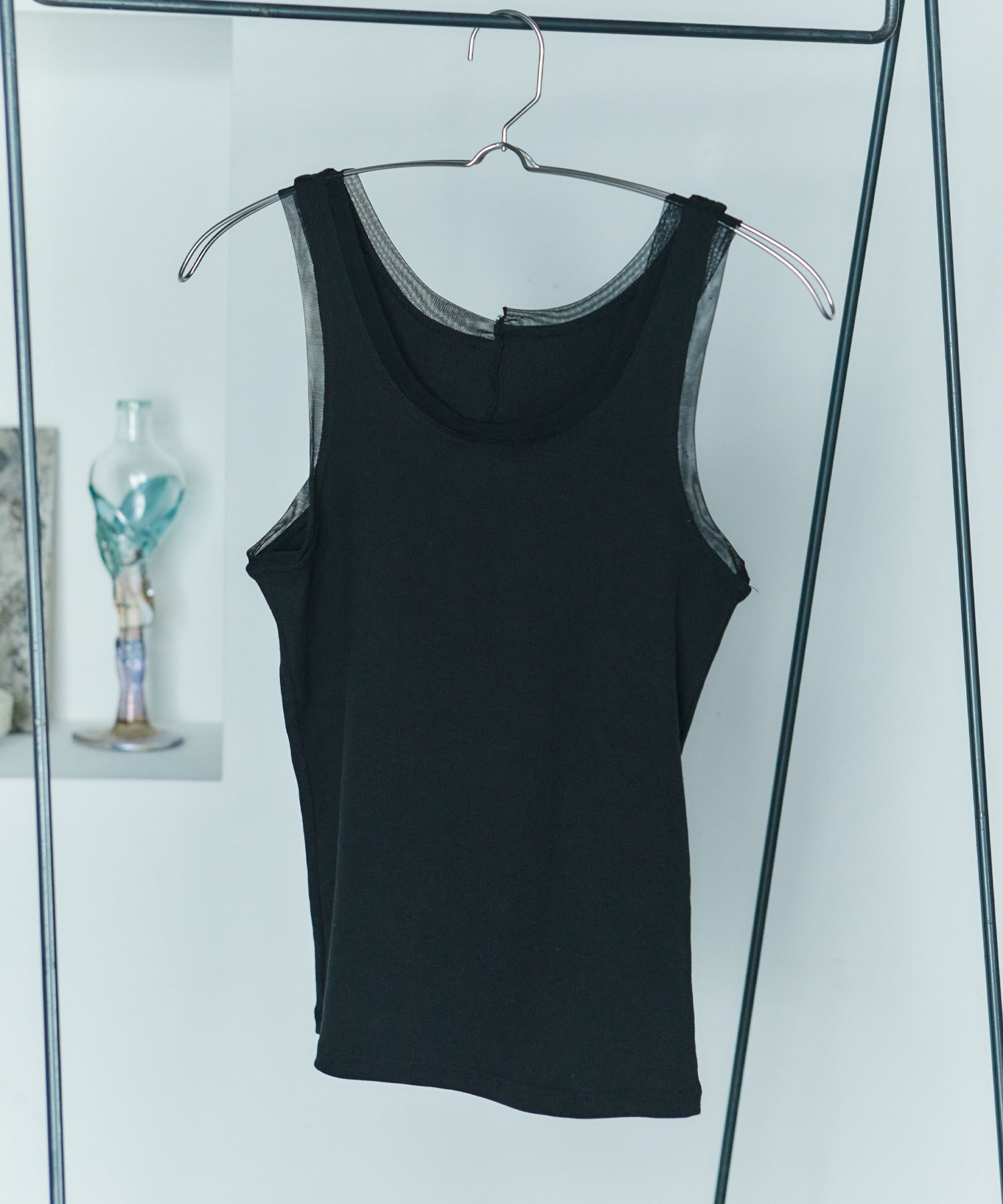 アシンメトリースリットチュールタンク