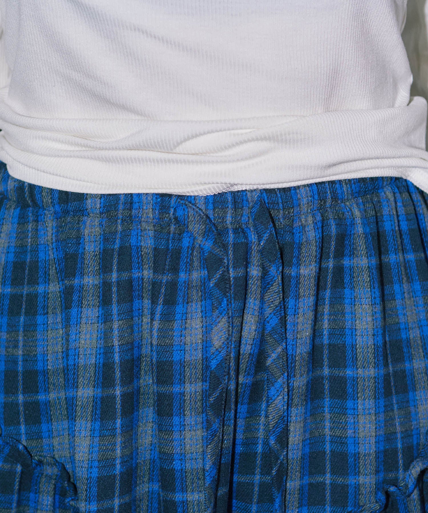 チェックレイヤードスカート