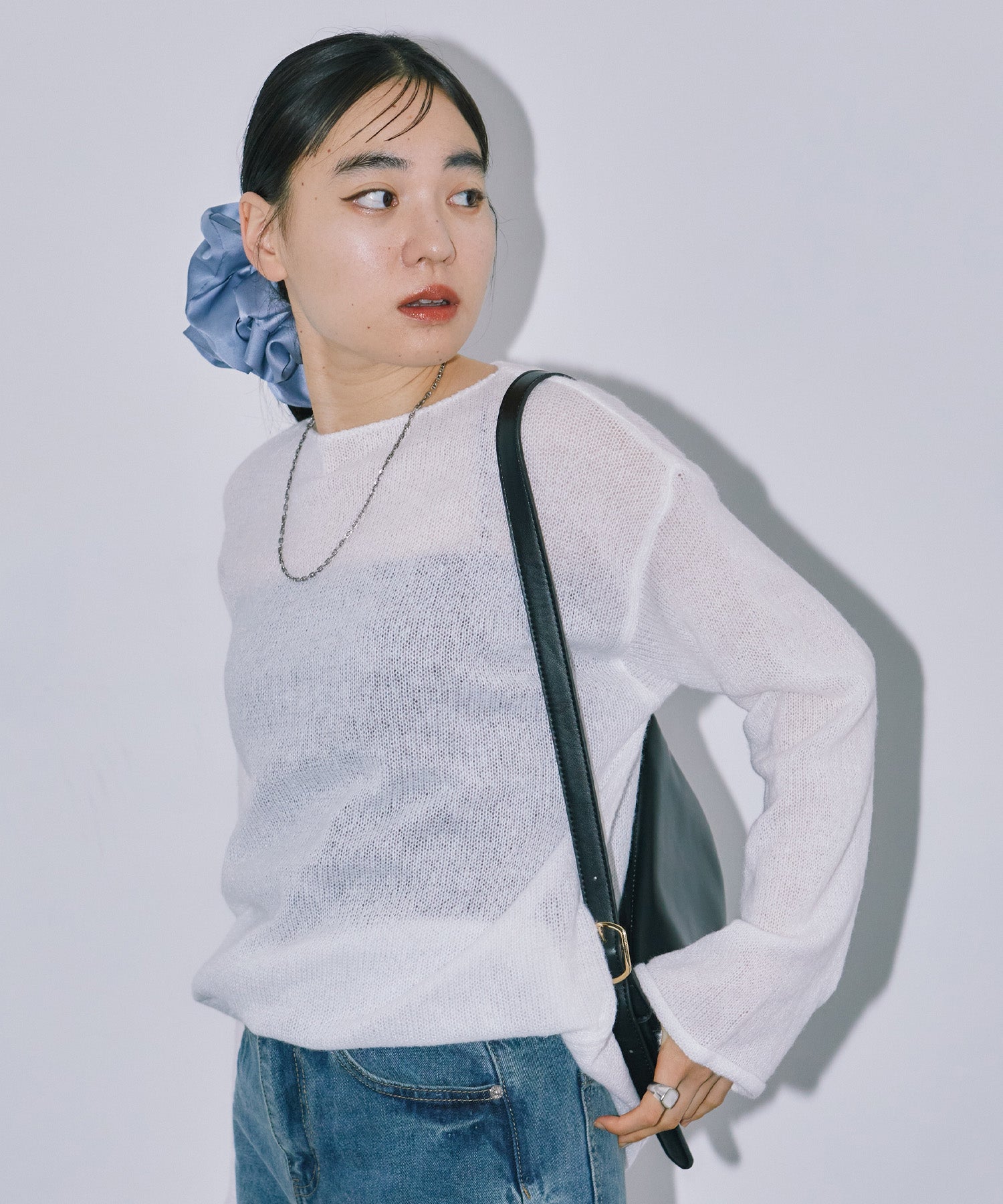 シアーLGニットトップス