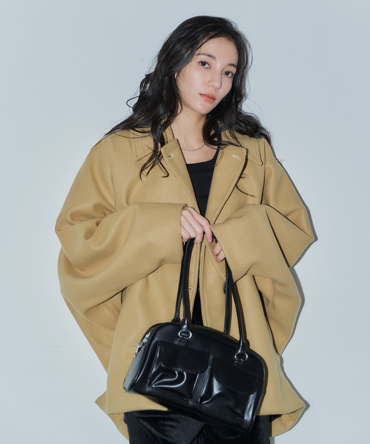 ボリュームスリーブミドルコート