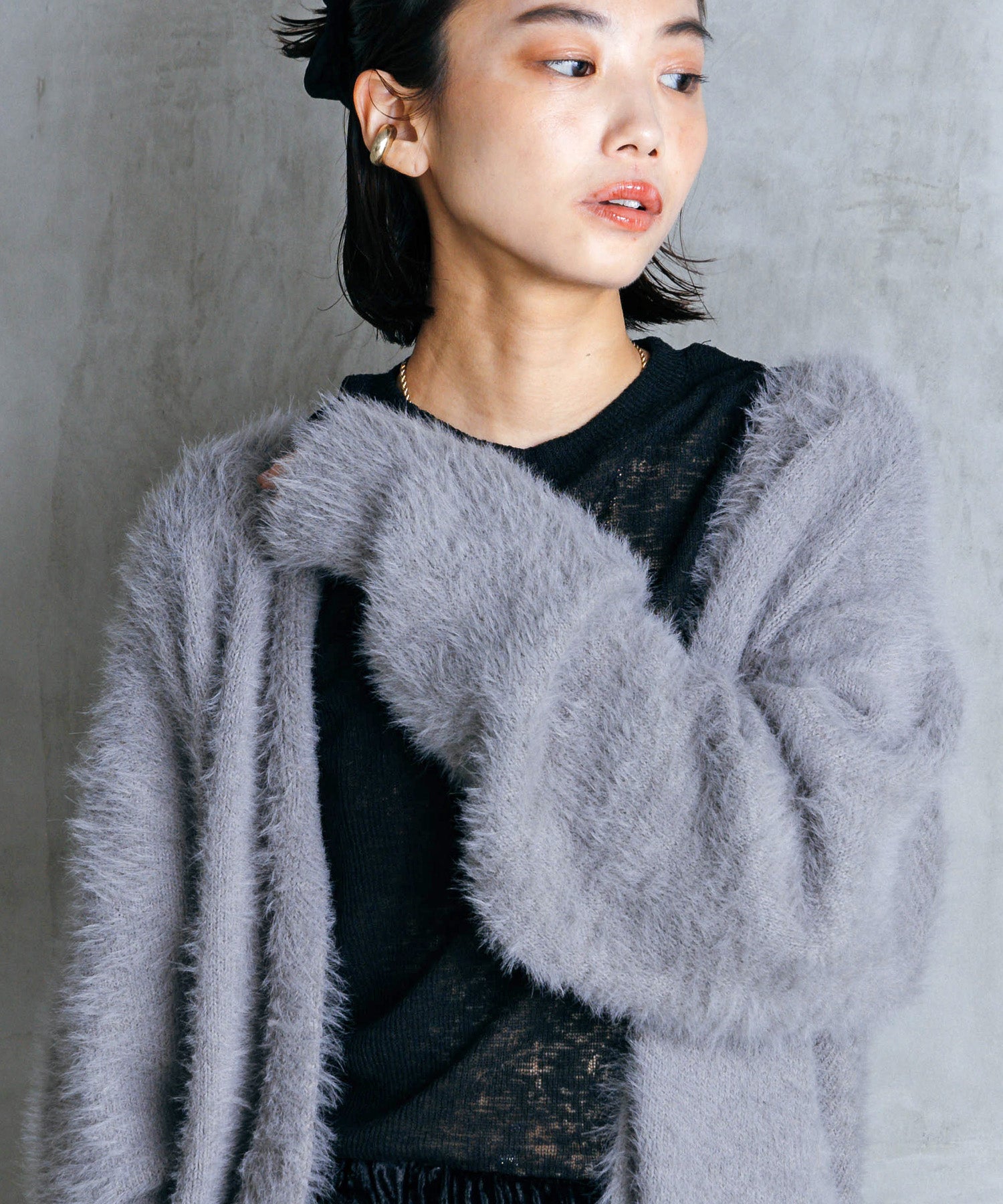 シャギーオーバーカーデ