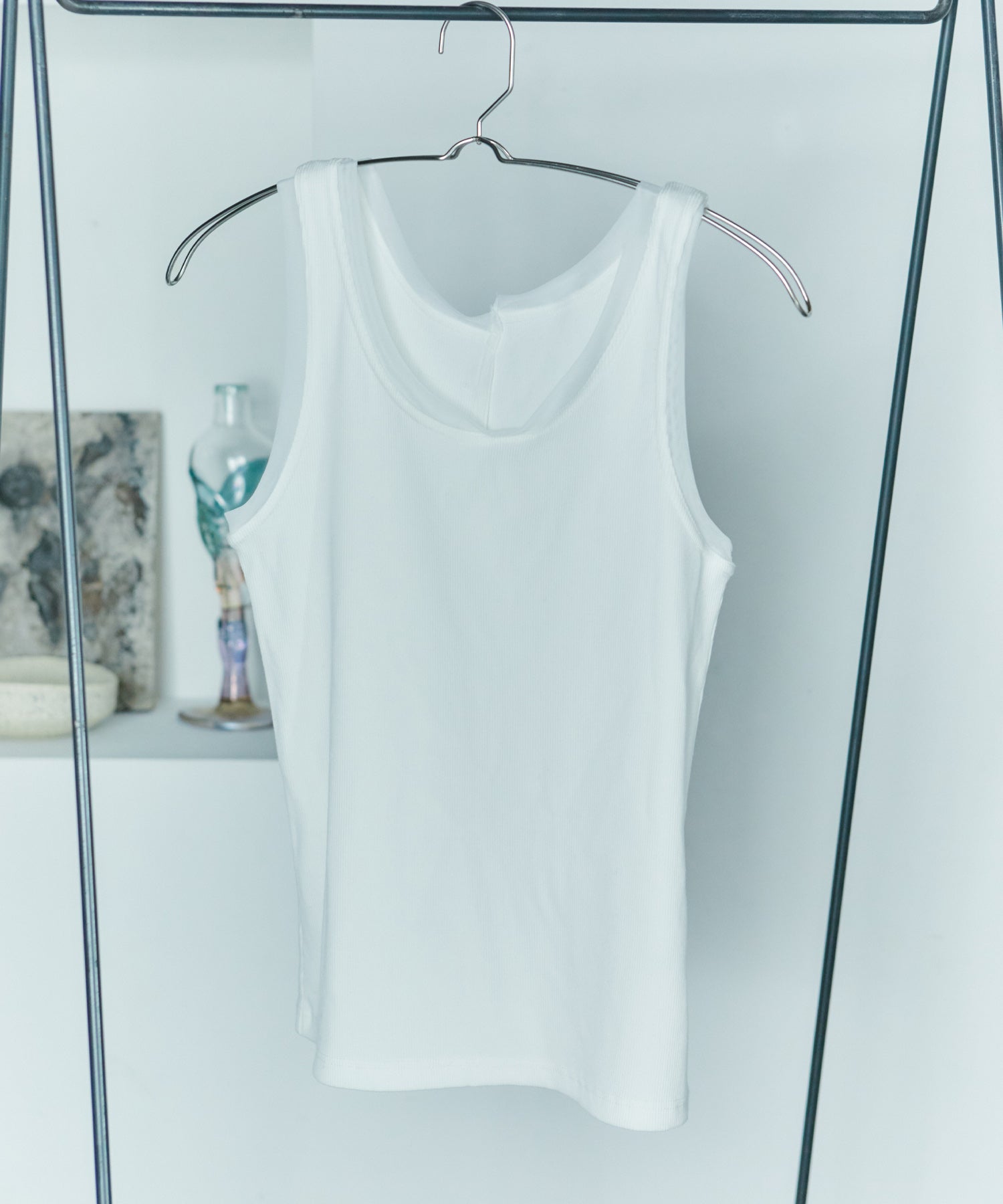 アシンメトリースリットチュールタンク