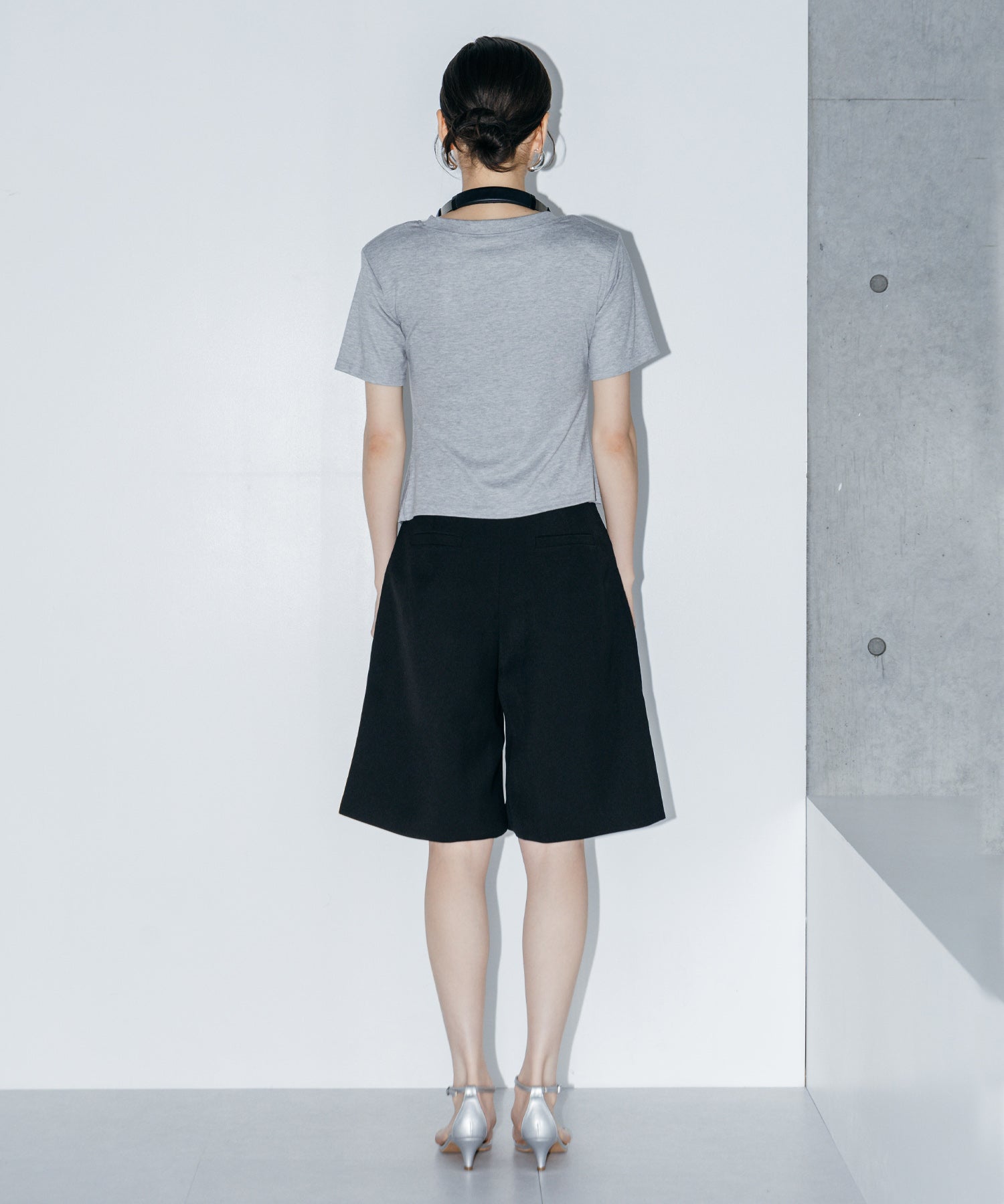 アシンメトリーギャザーTシャツ