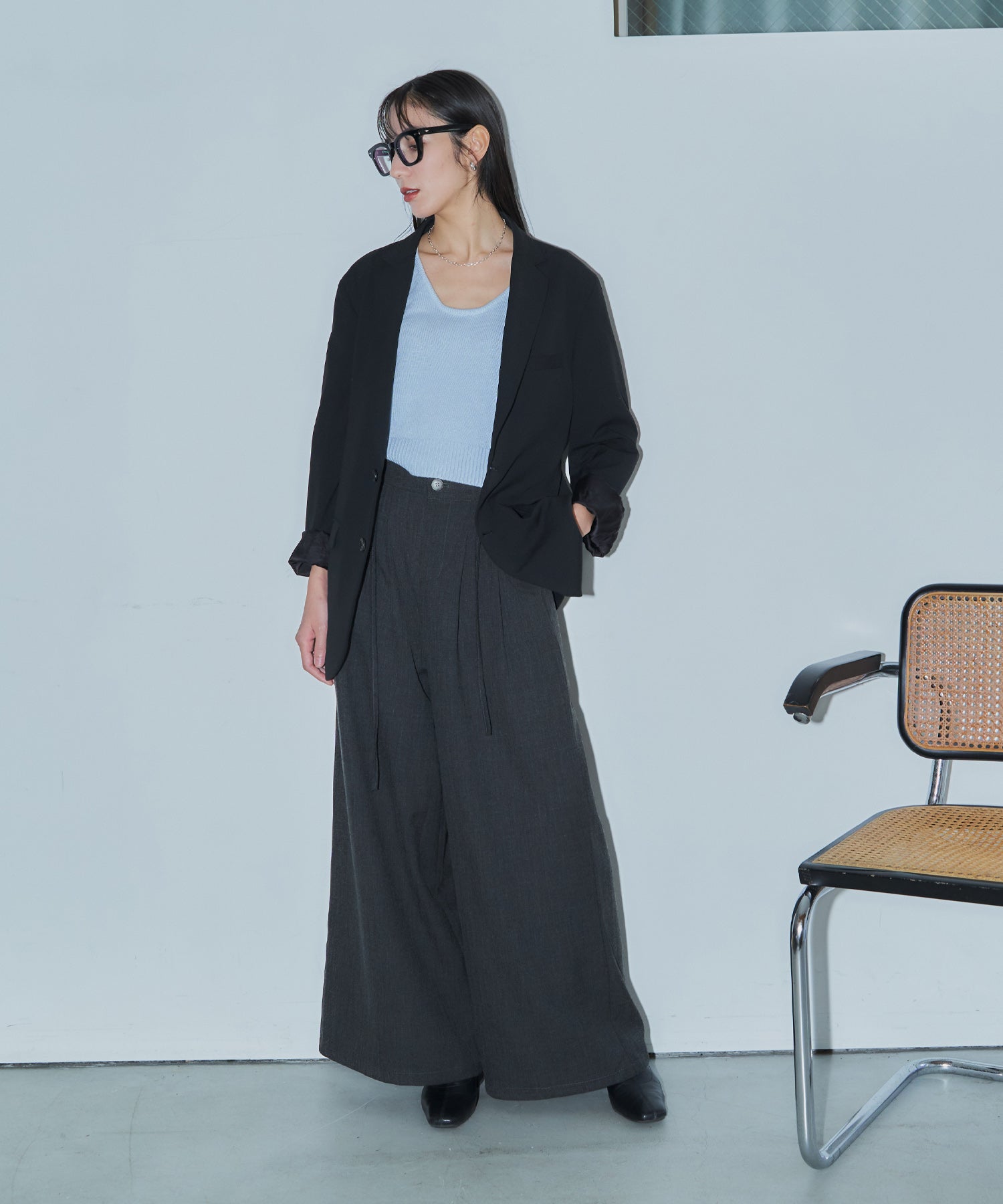 ウォームカラーワイドパンツ