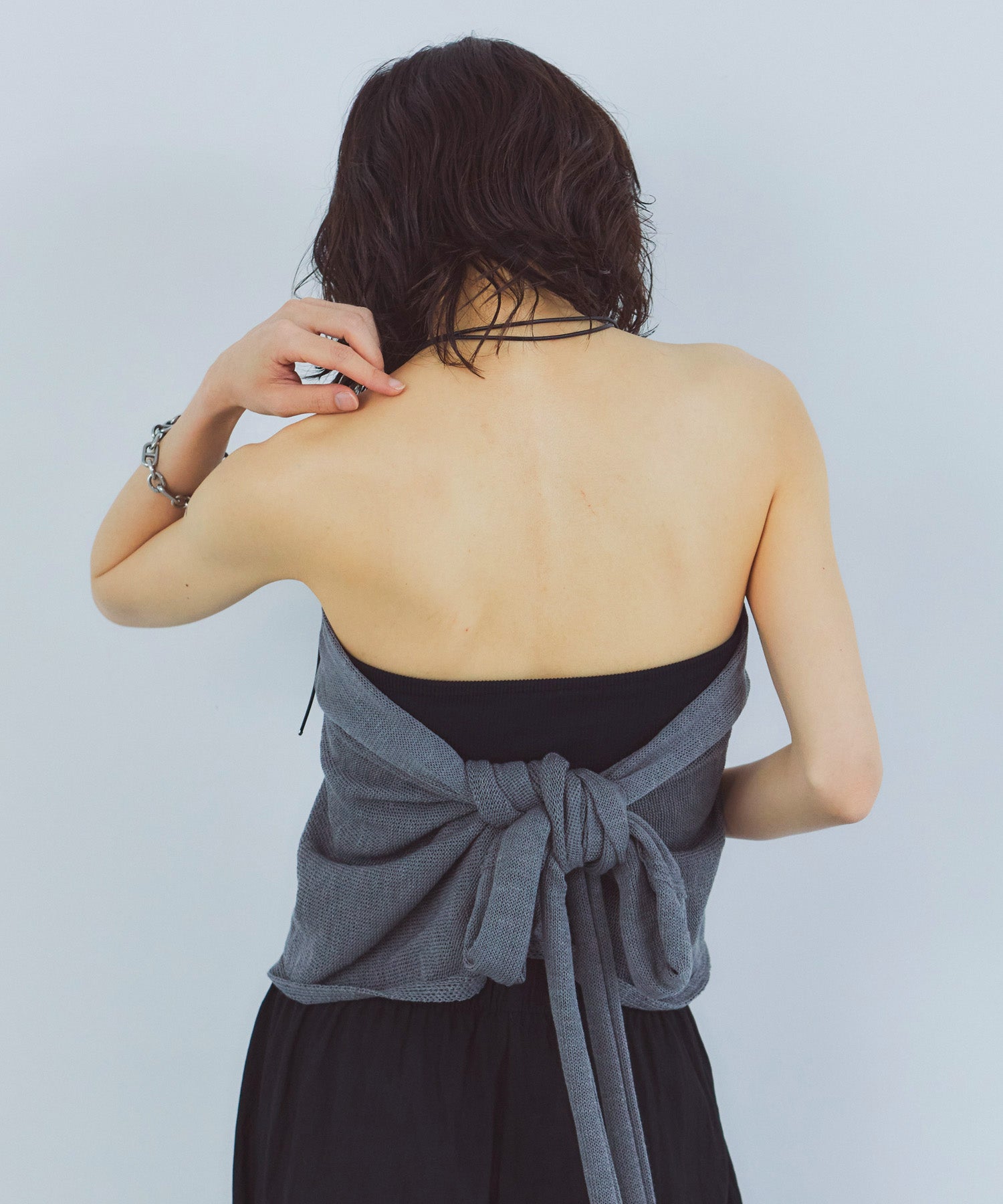 レイヤードニットラップスカート/巻きスカート