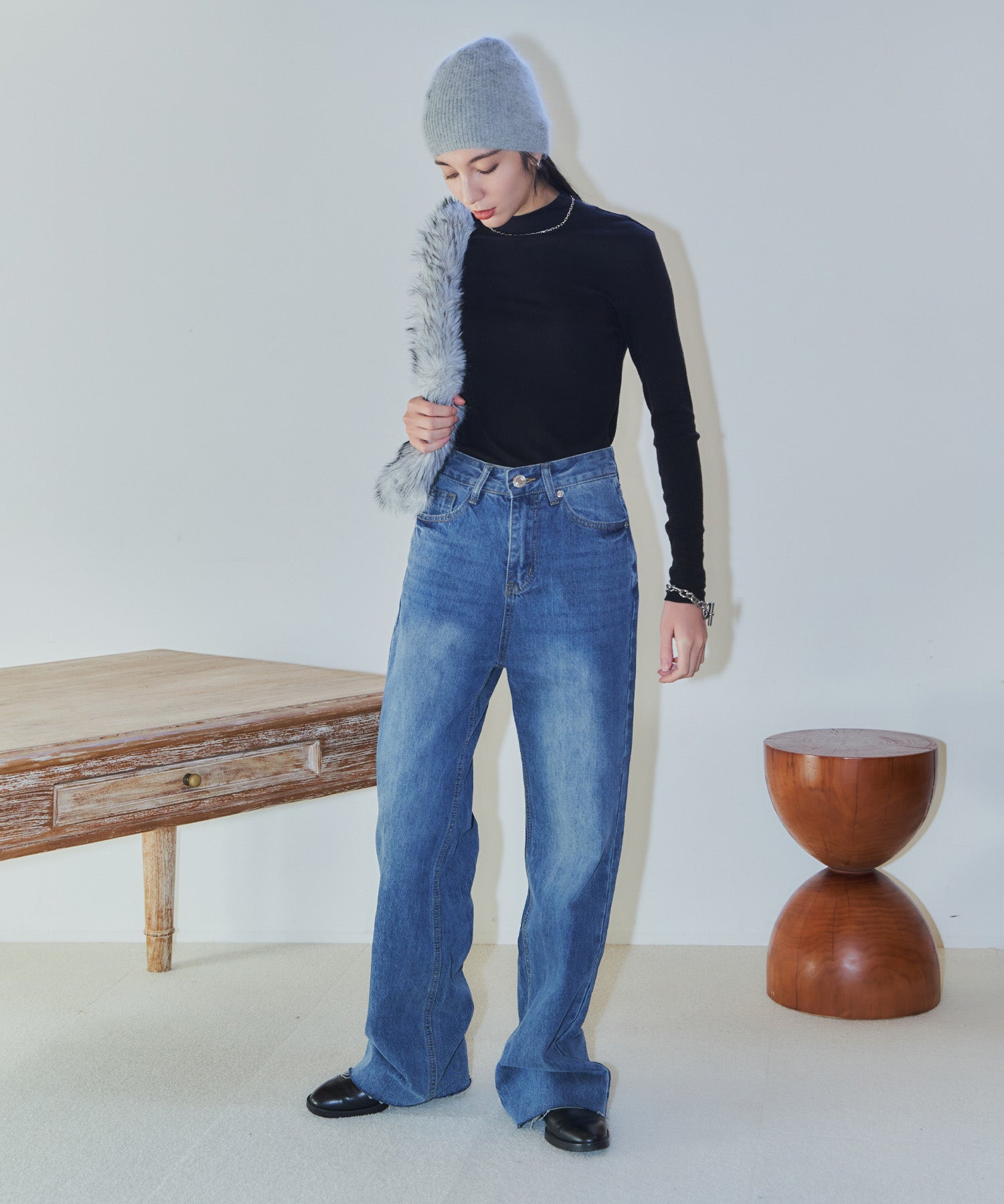 ワイドストレートデニム