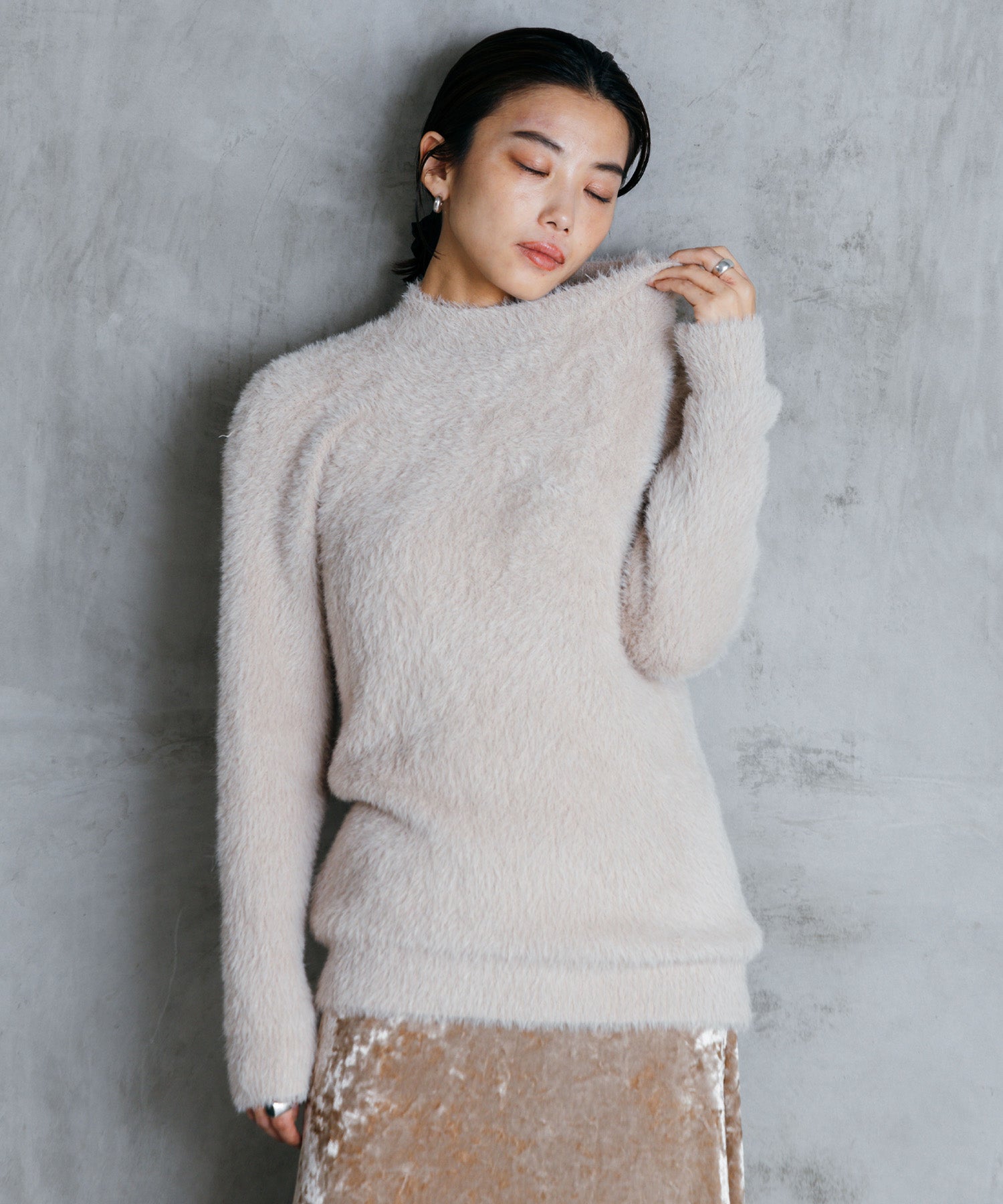 シャギーオーバーニット