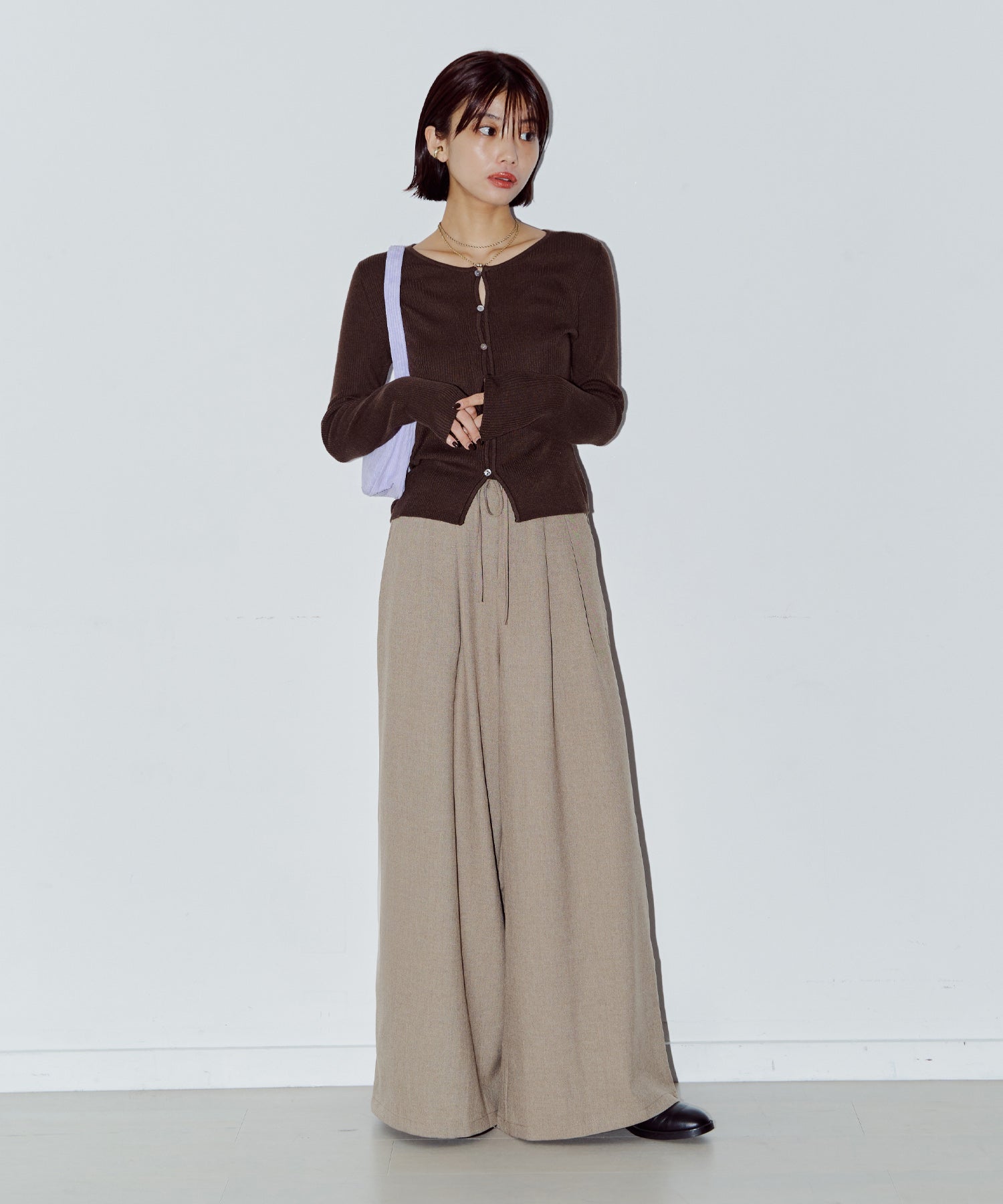 ウォームカラーワイドパンツ