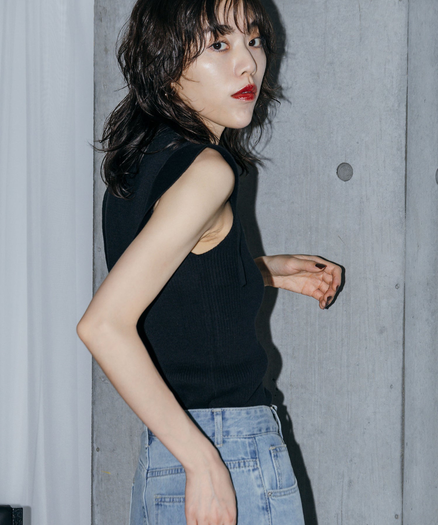 スクエアスリーブトップス