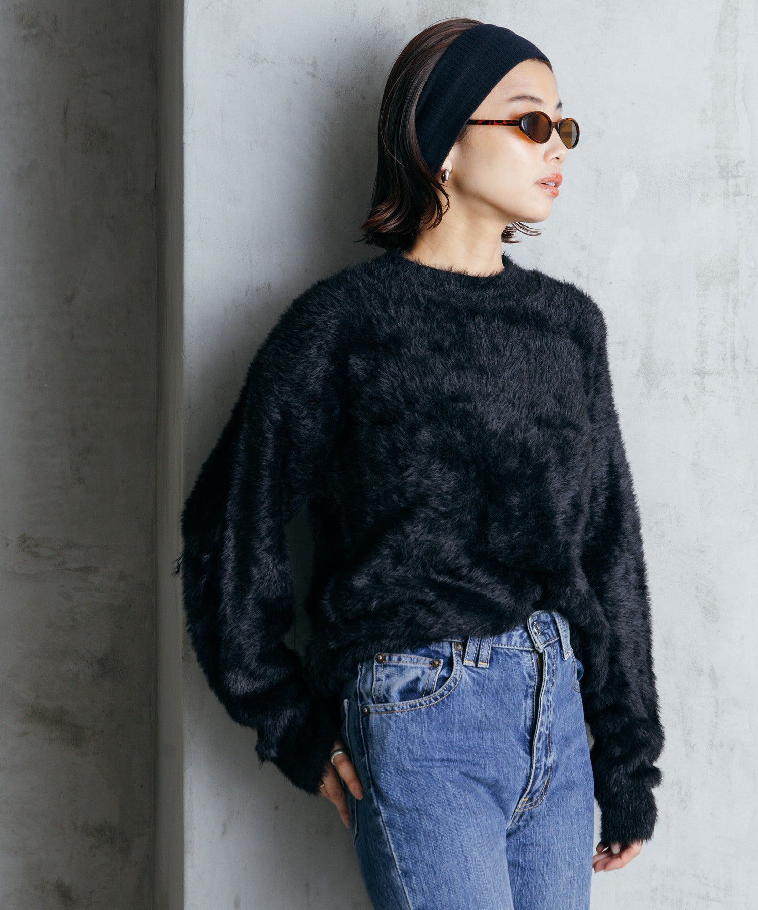 シャギーオーバーニット