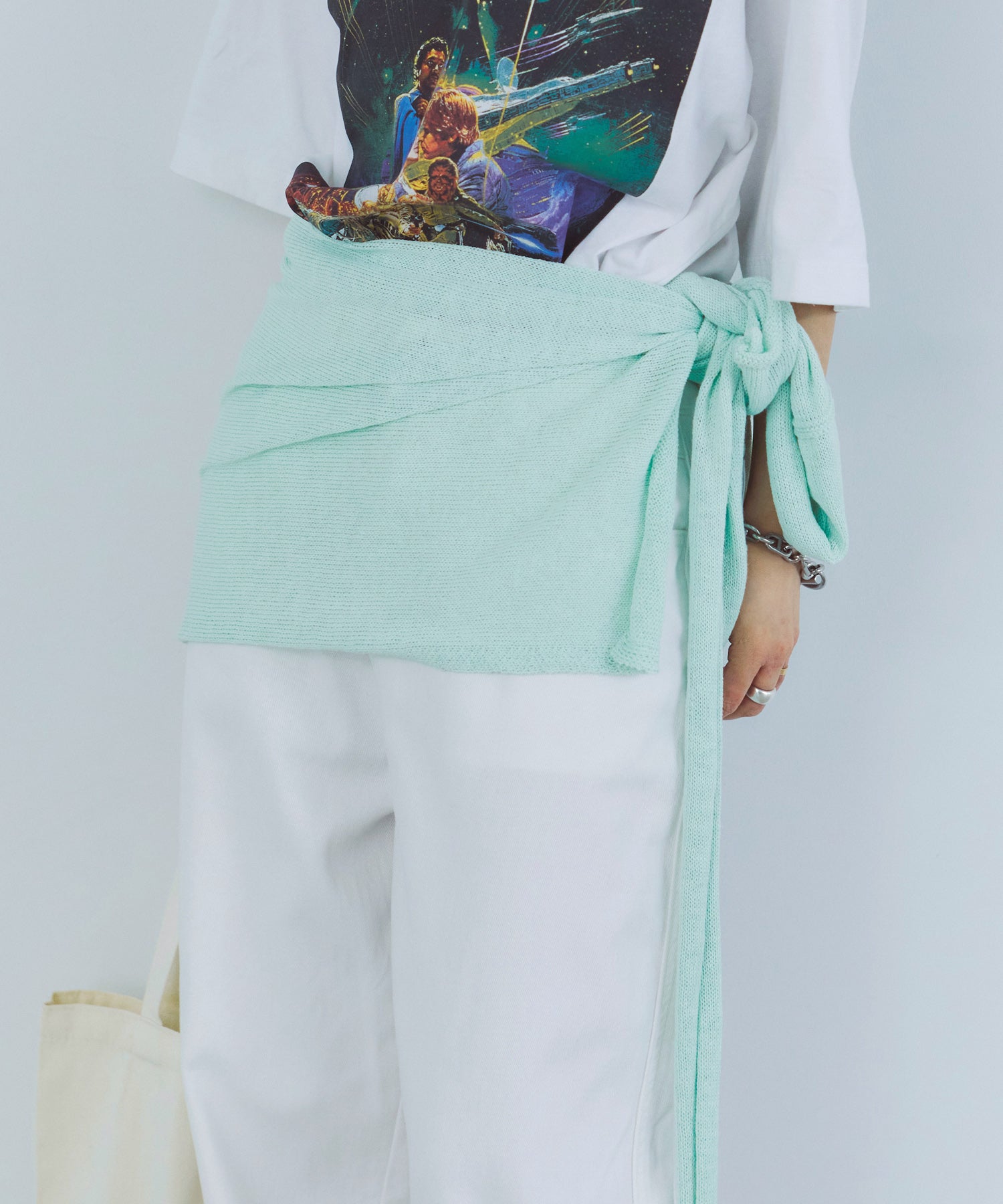 レイヤードニットラップスカート/巻きスカート