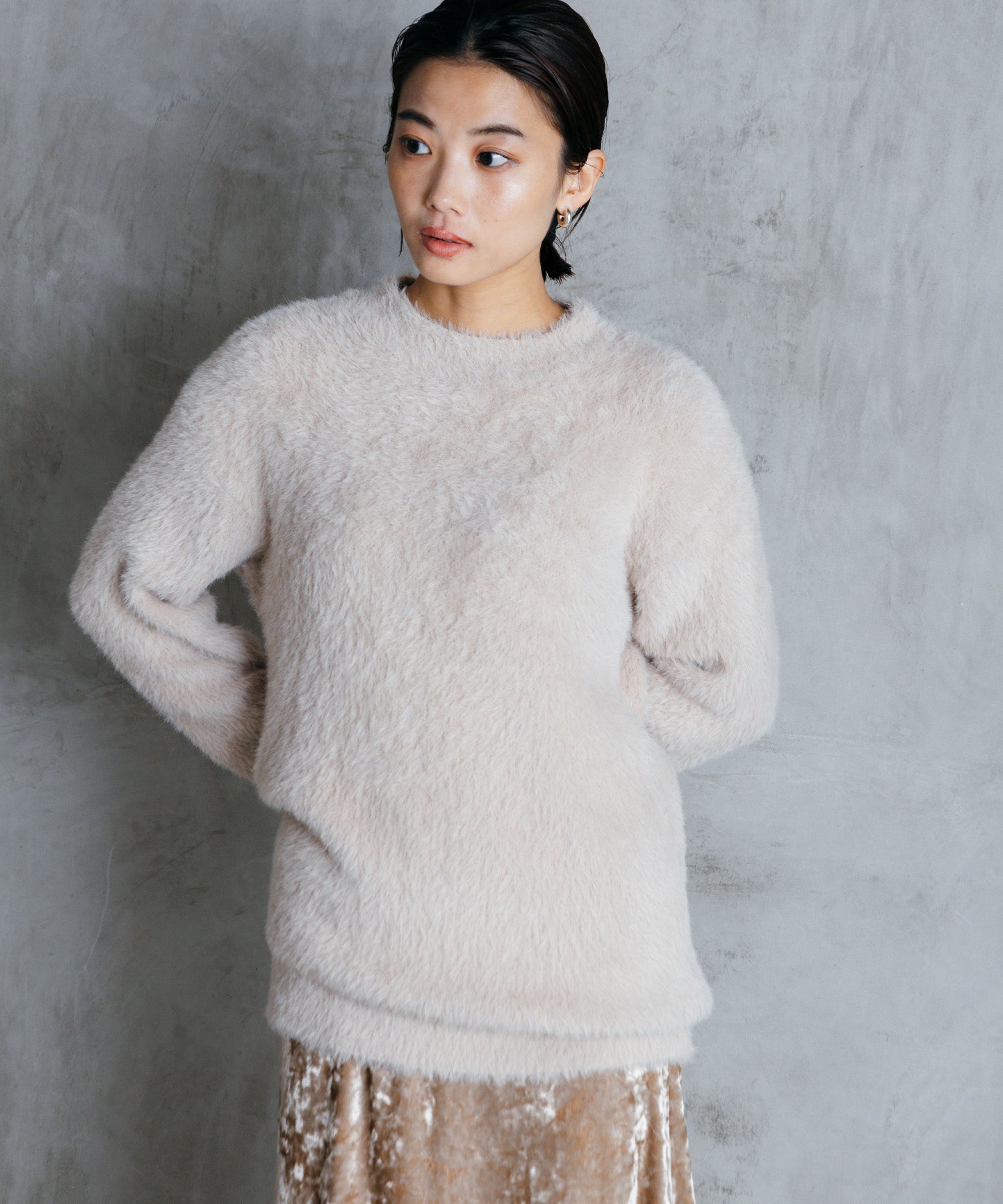 シャギーオーバーニット