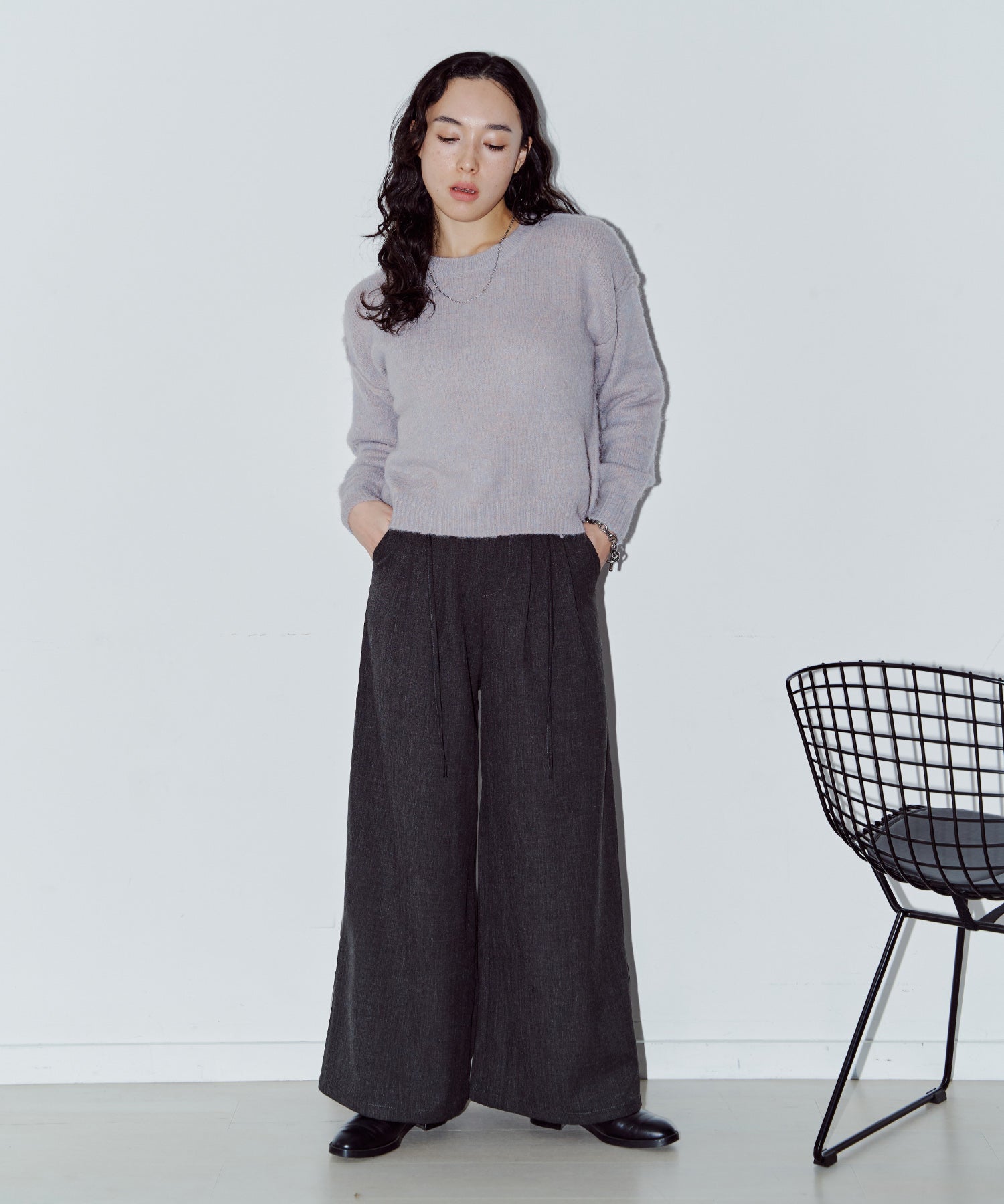 ウォームカラーワイドパンツ