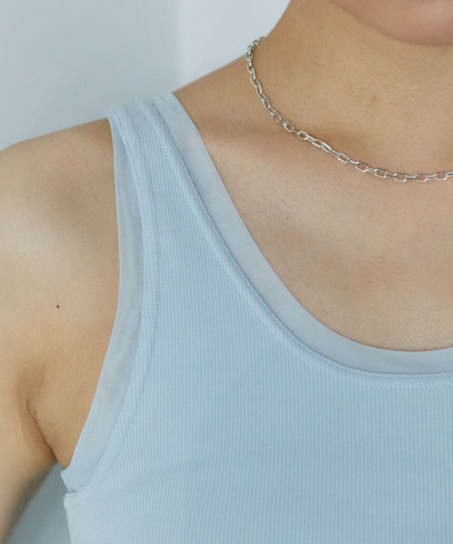 アシンメトリースリットチュールタンク