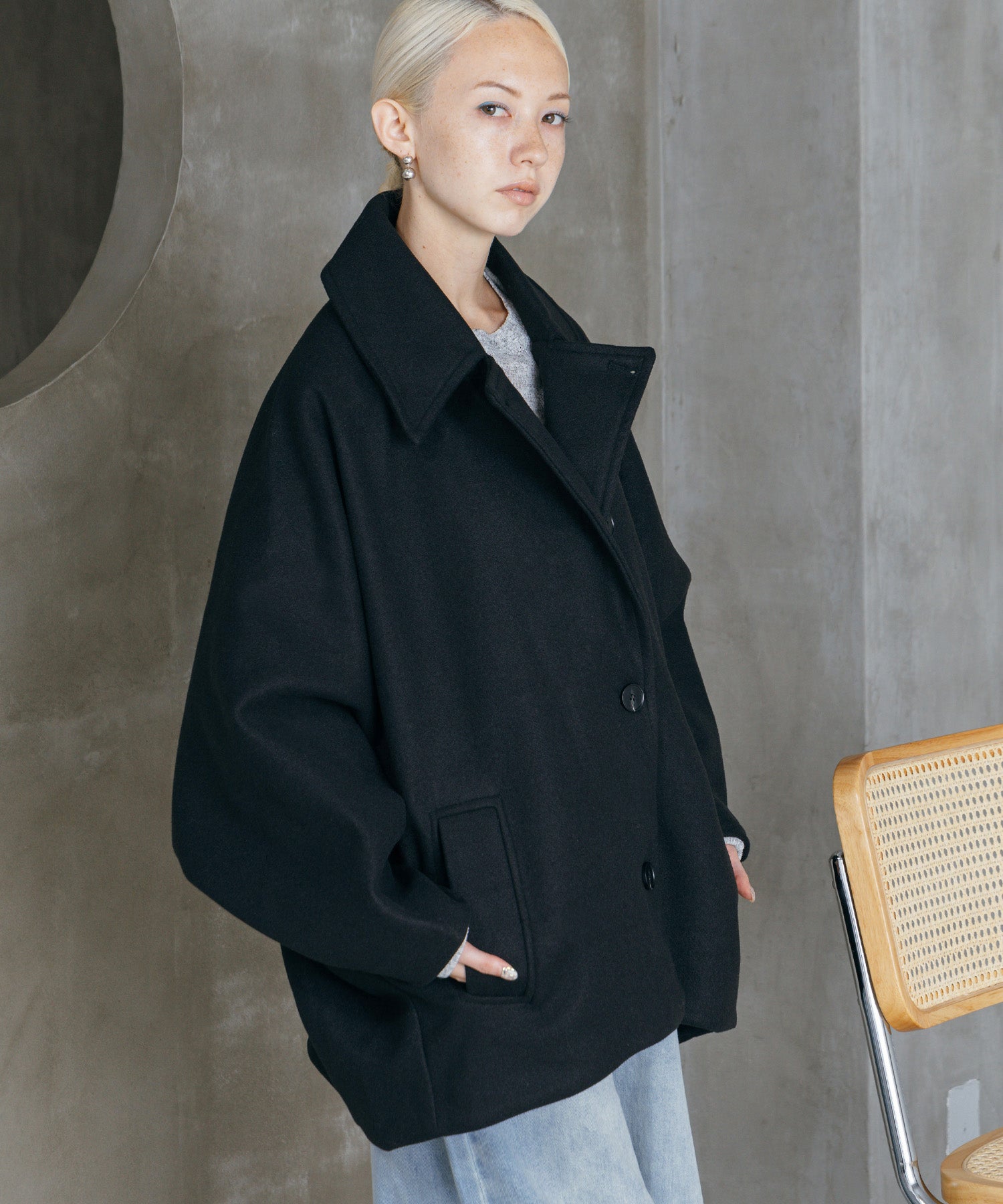 ボリュームスリーブミドルコート