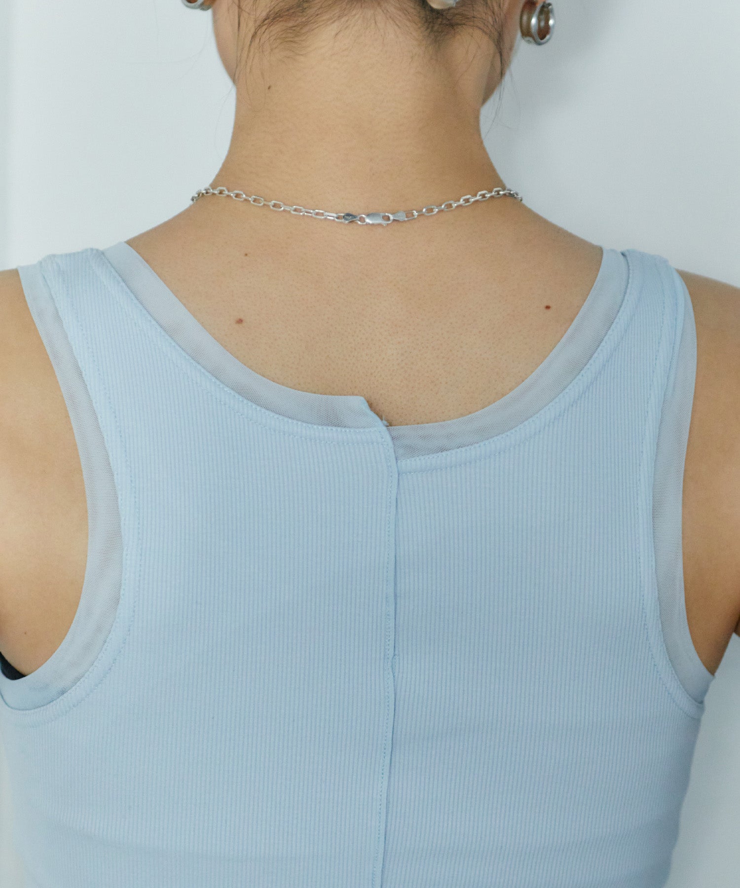 アシンメトリースリットチュールタンク