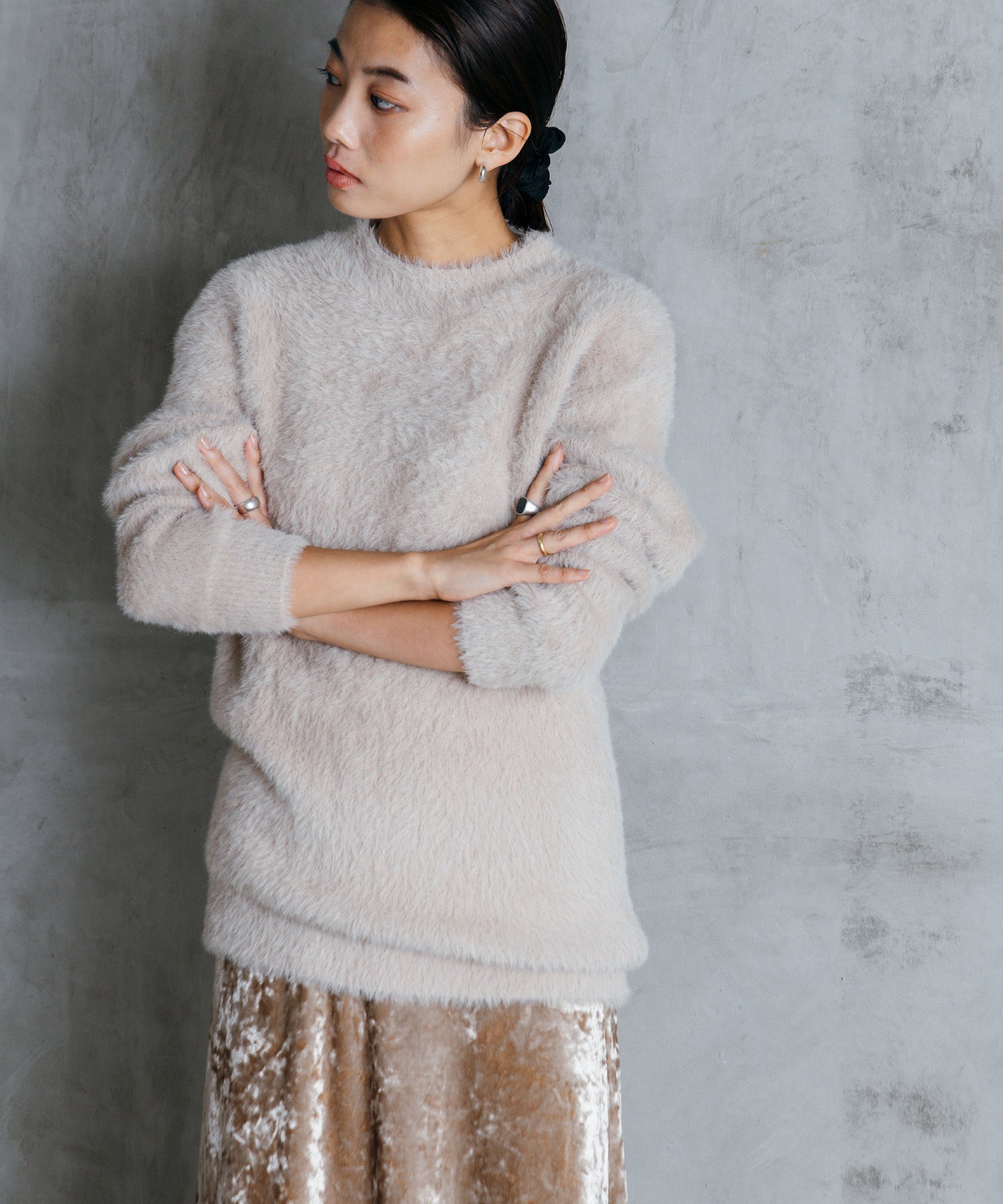 シャギーオーバーニット