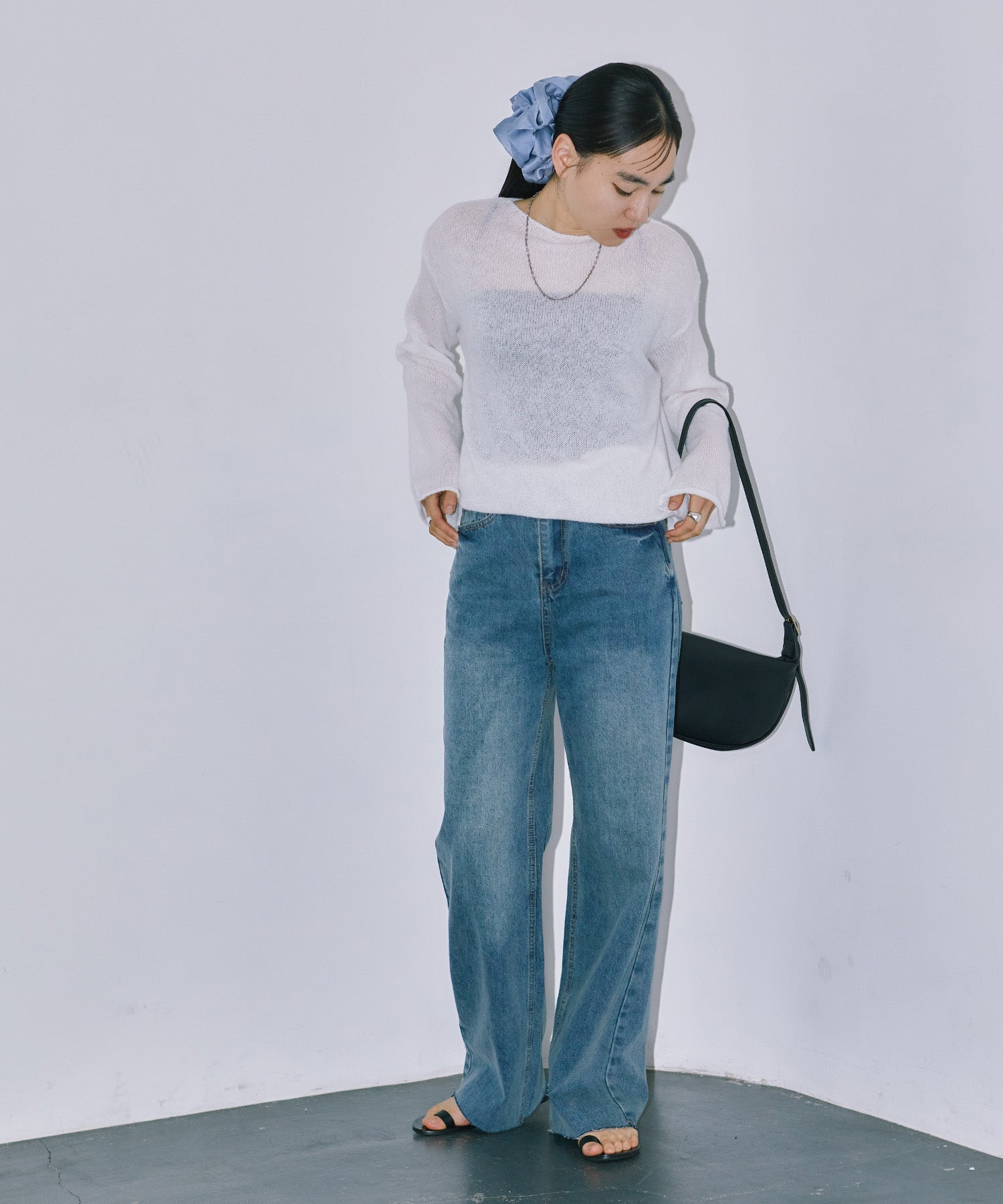 シアーLGニットトップス