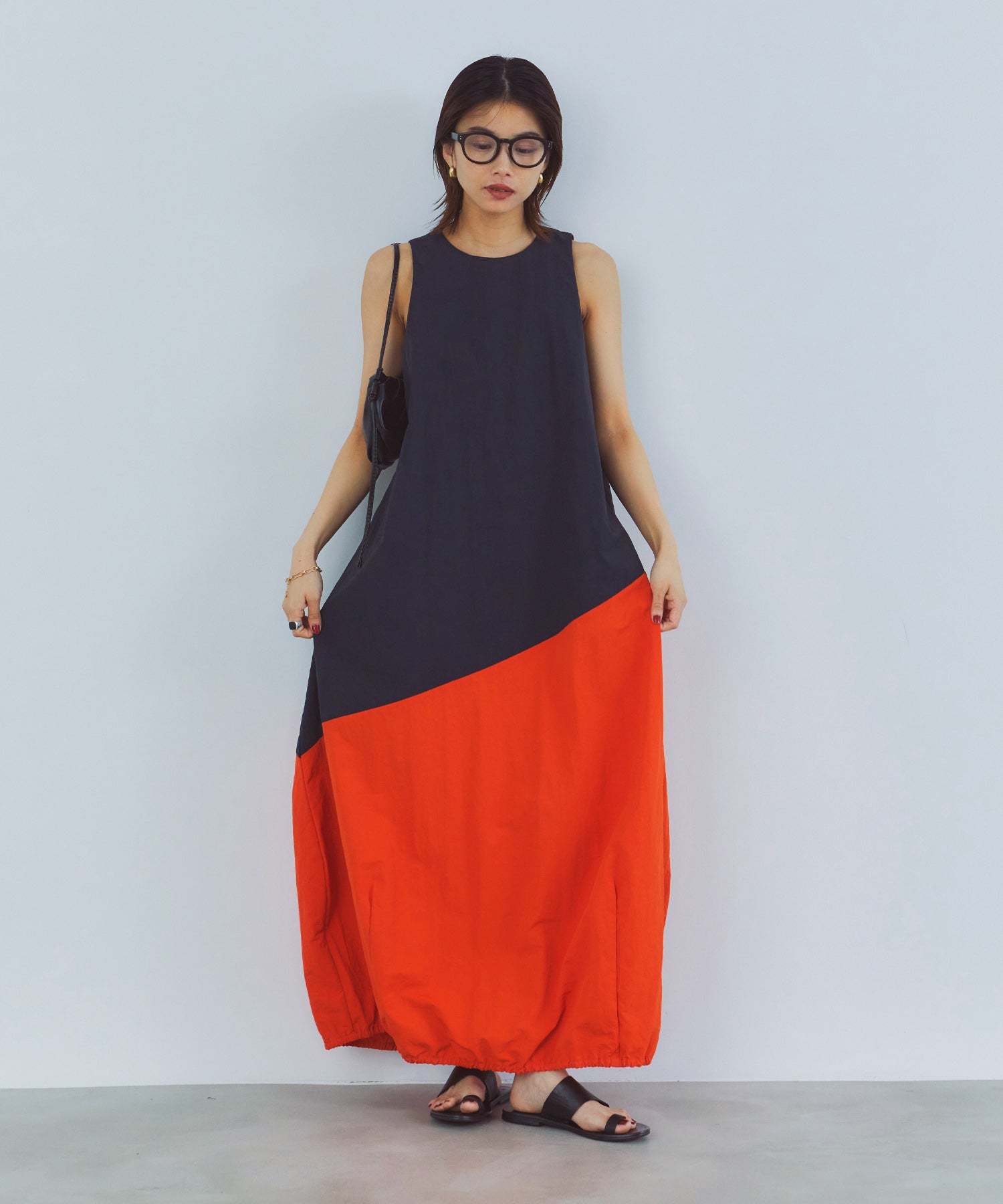 リネアバイカラーコクーンワンピース