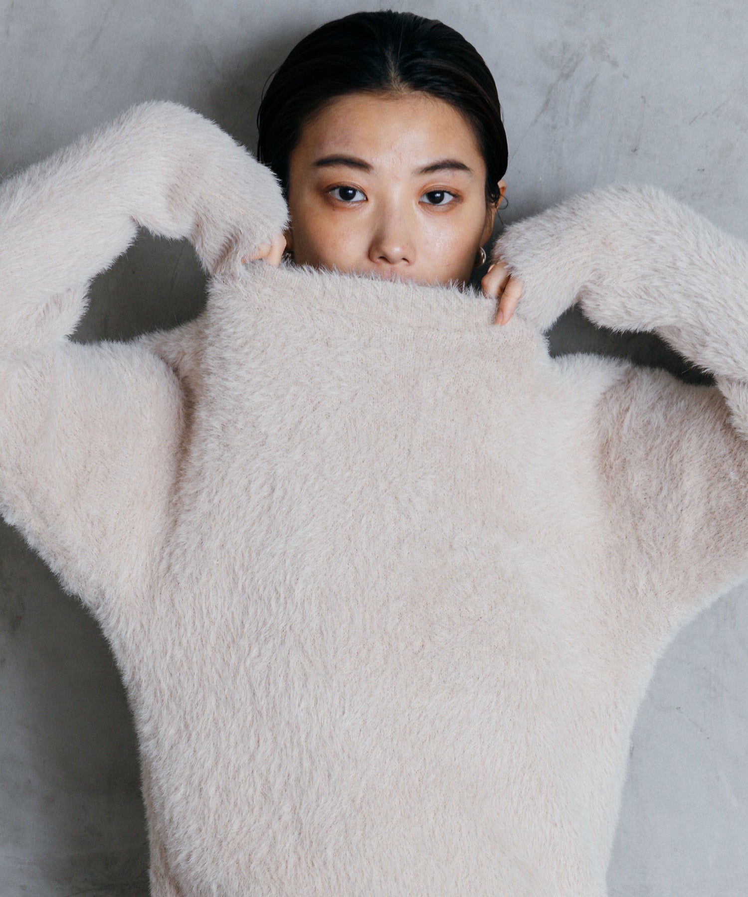 シャギーオーバーニット