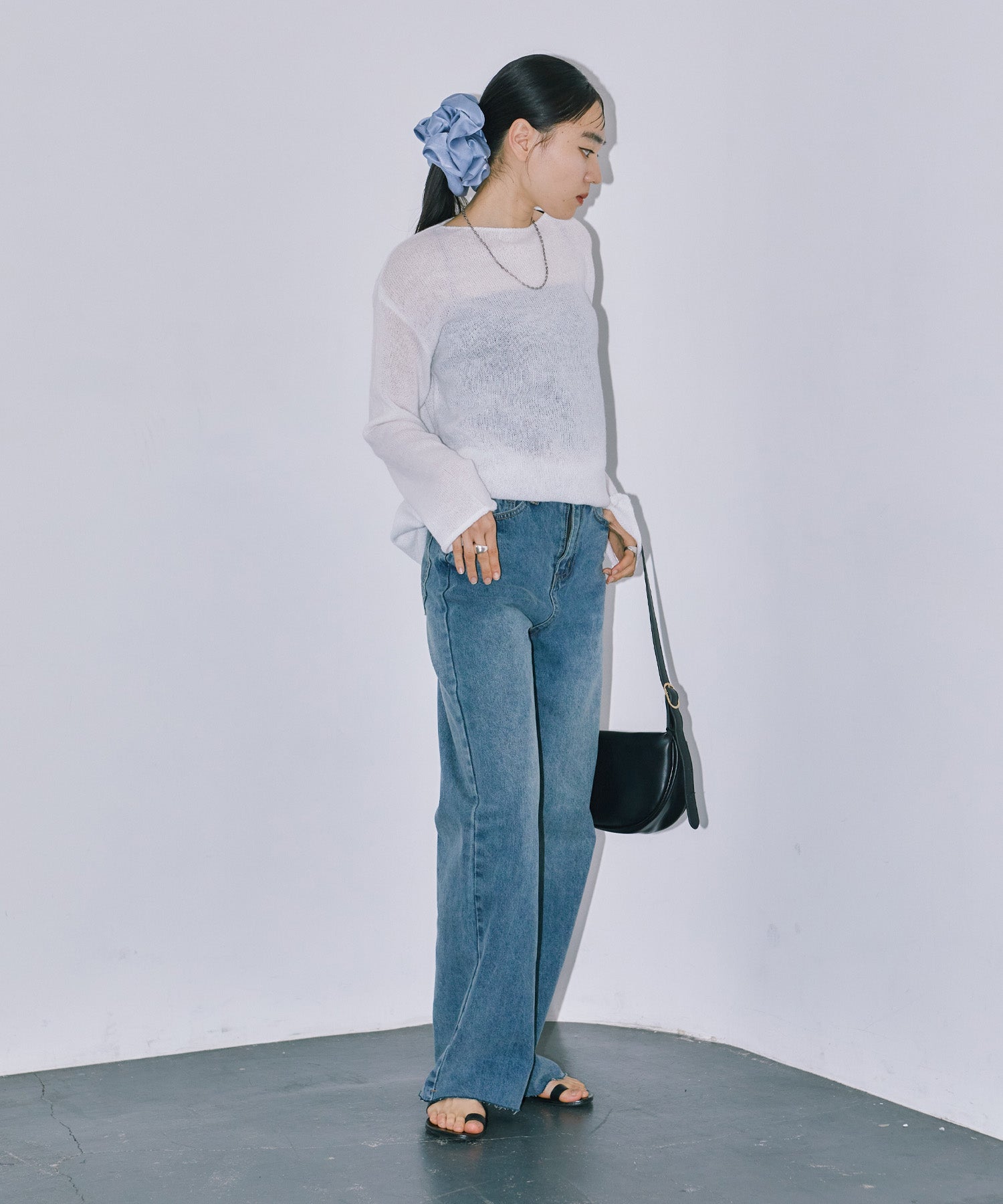 シアーLGニットトップス