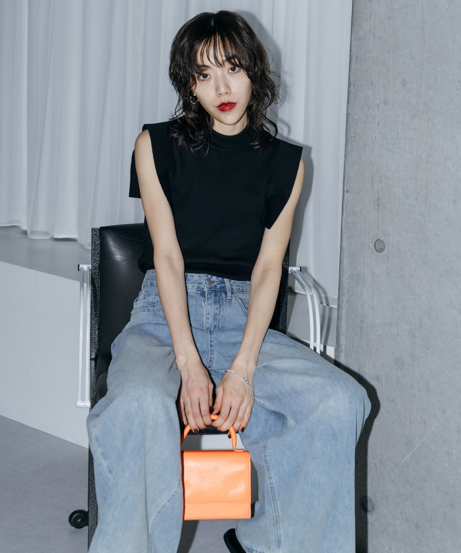 スクエアスリーブトップス