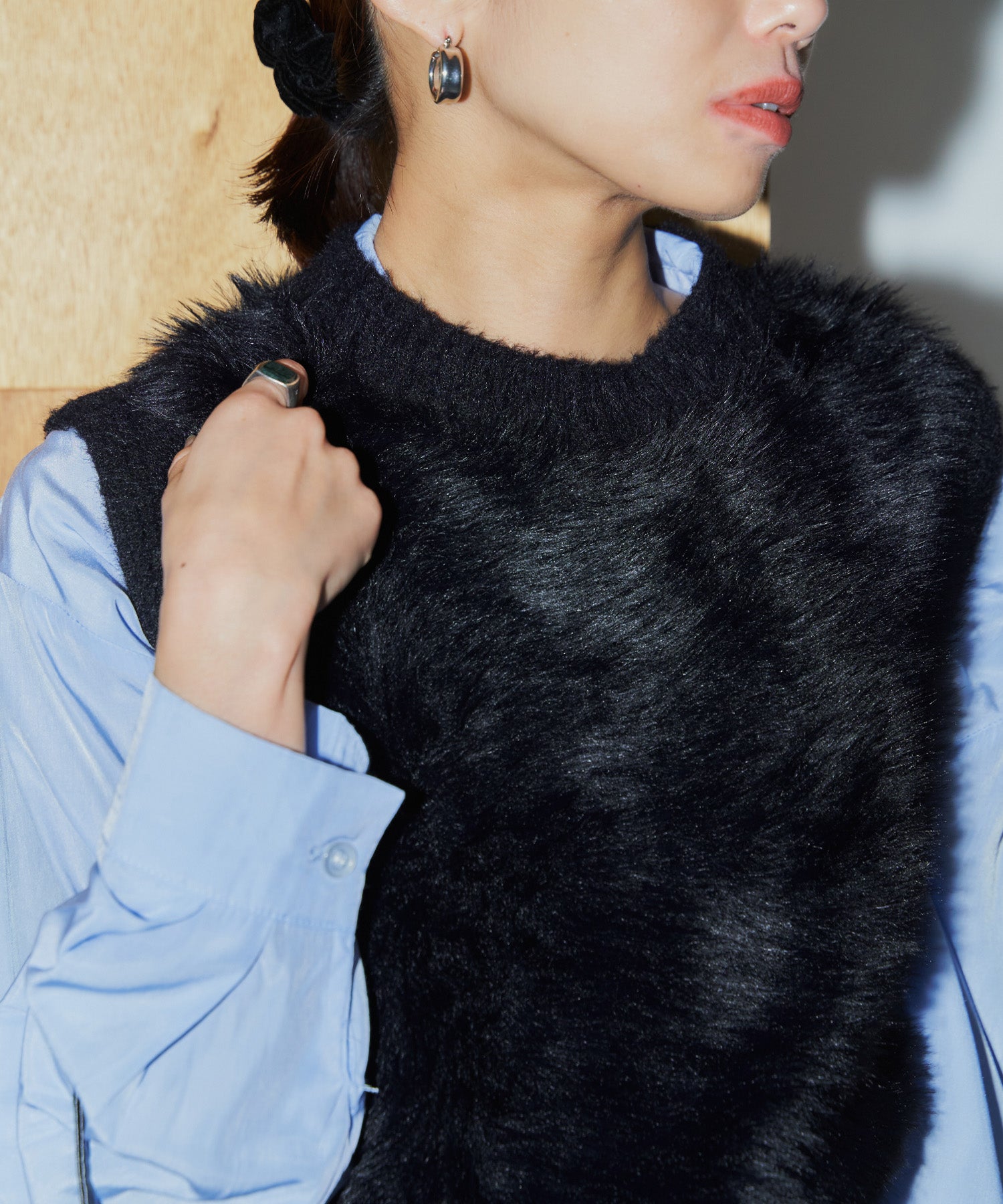 シャギーニットベスト