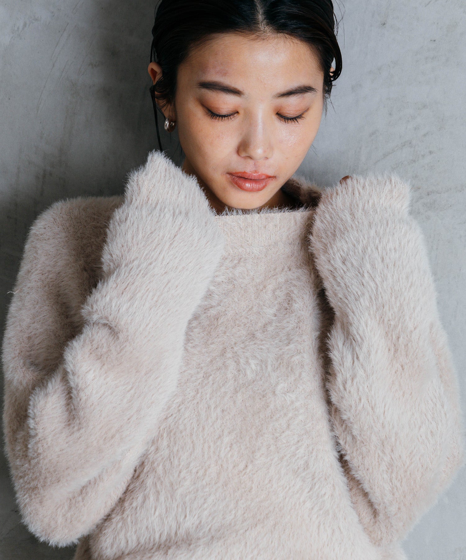 シャギーオーバーニット