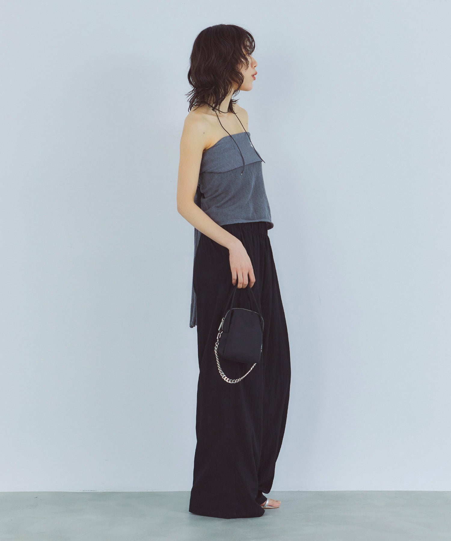 レイヤードニットラップスカート/巻きスカート