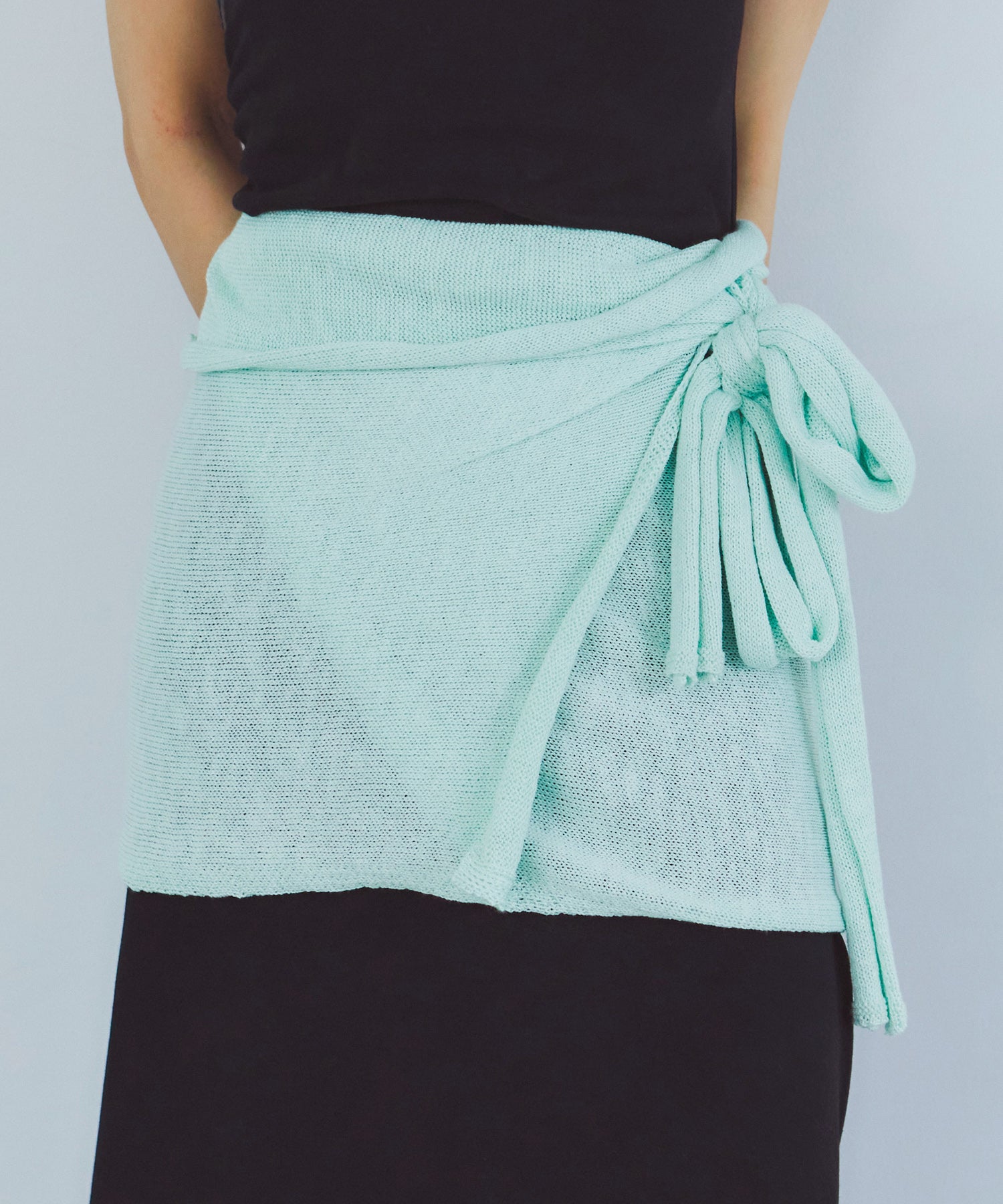 レイヤードニットラップスカート/巻きスカート