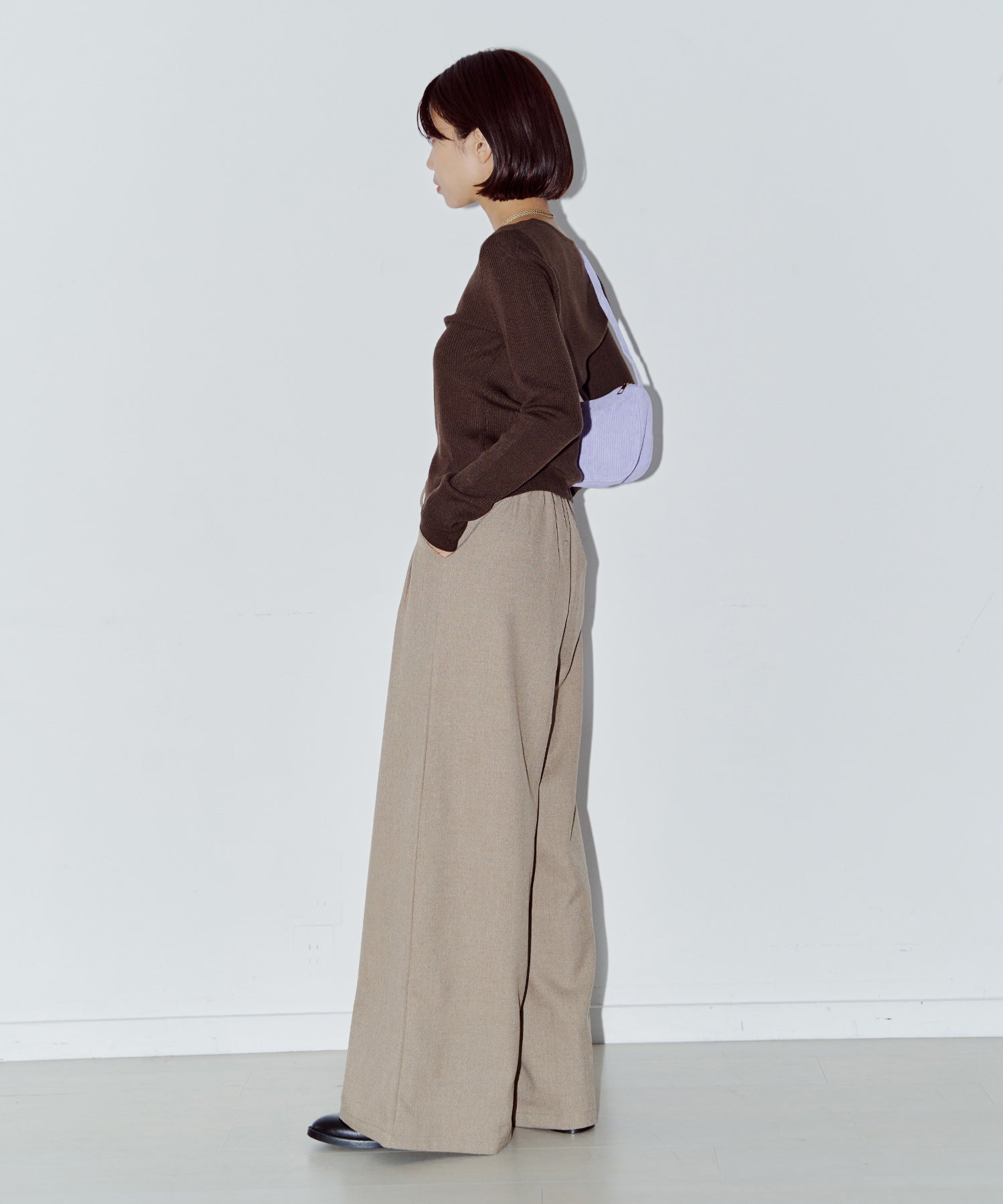 ウォームカラーワイドパンツ