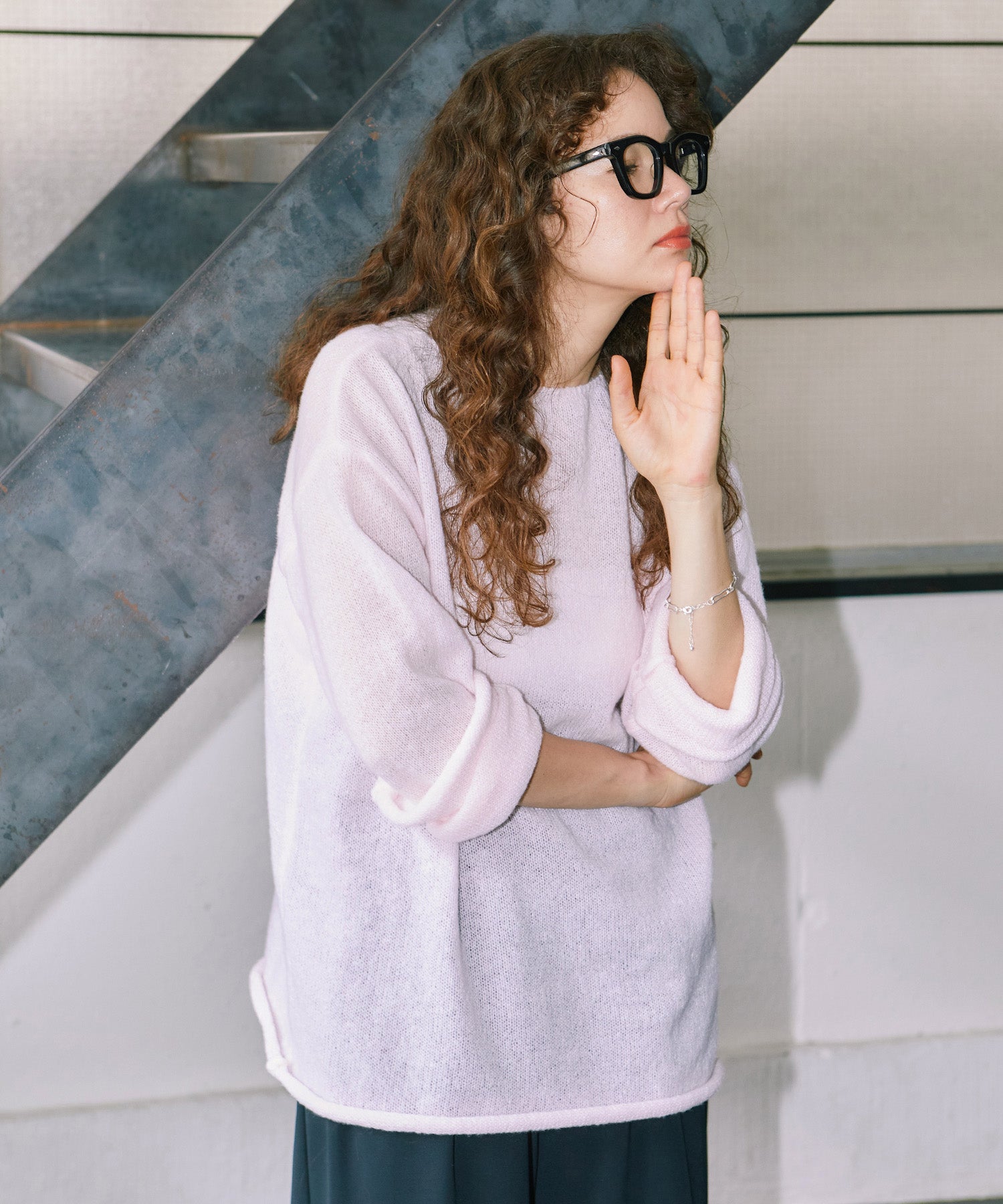 シアーLGニットトップス