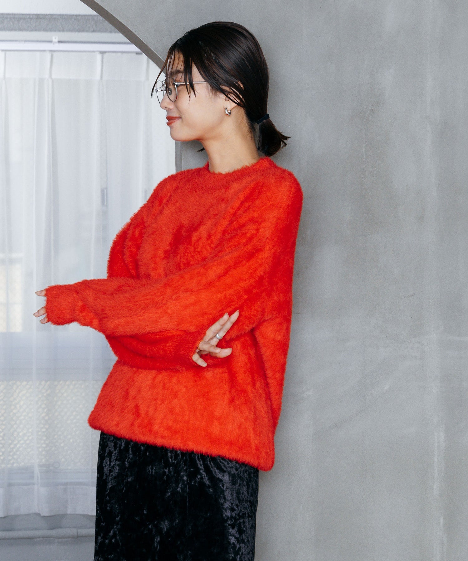 シャギーオーバーニット