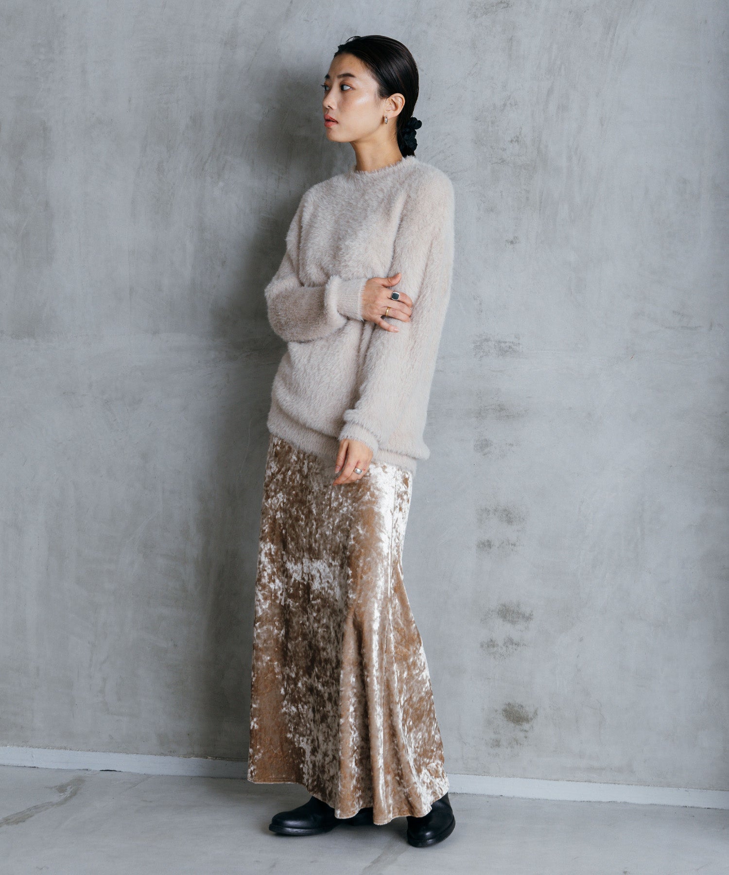 シャギーオーバーニット