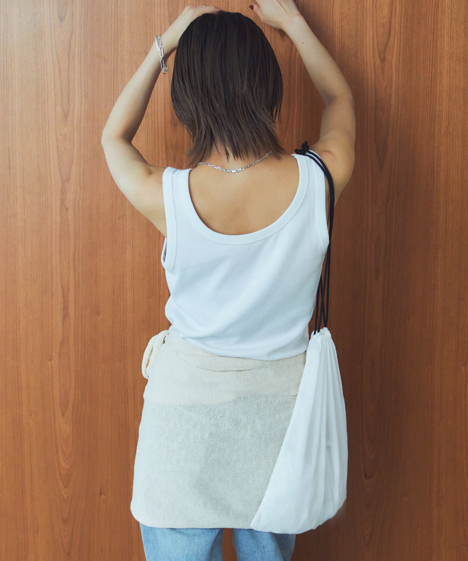 レイヤードニットラップスカート/巻きスカート