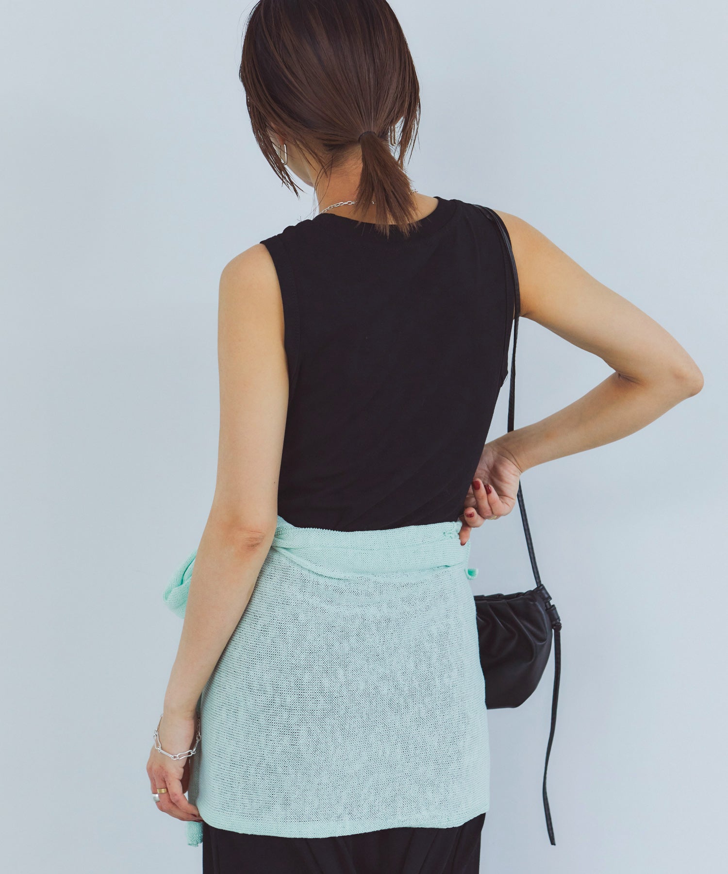 レイヤードニットラップスカート/巻きスカート