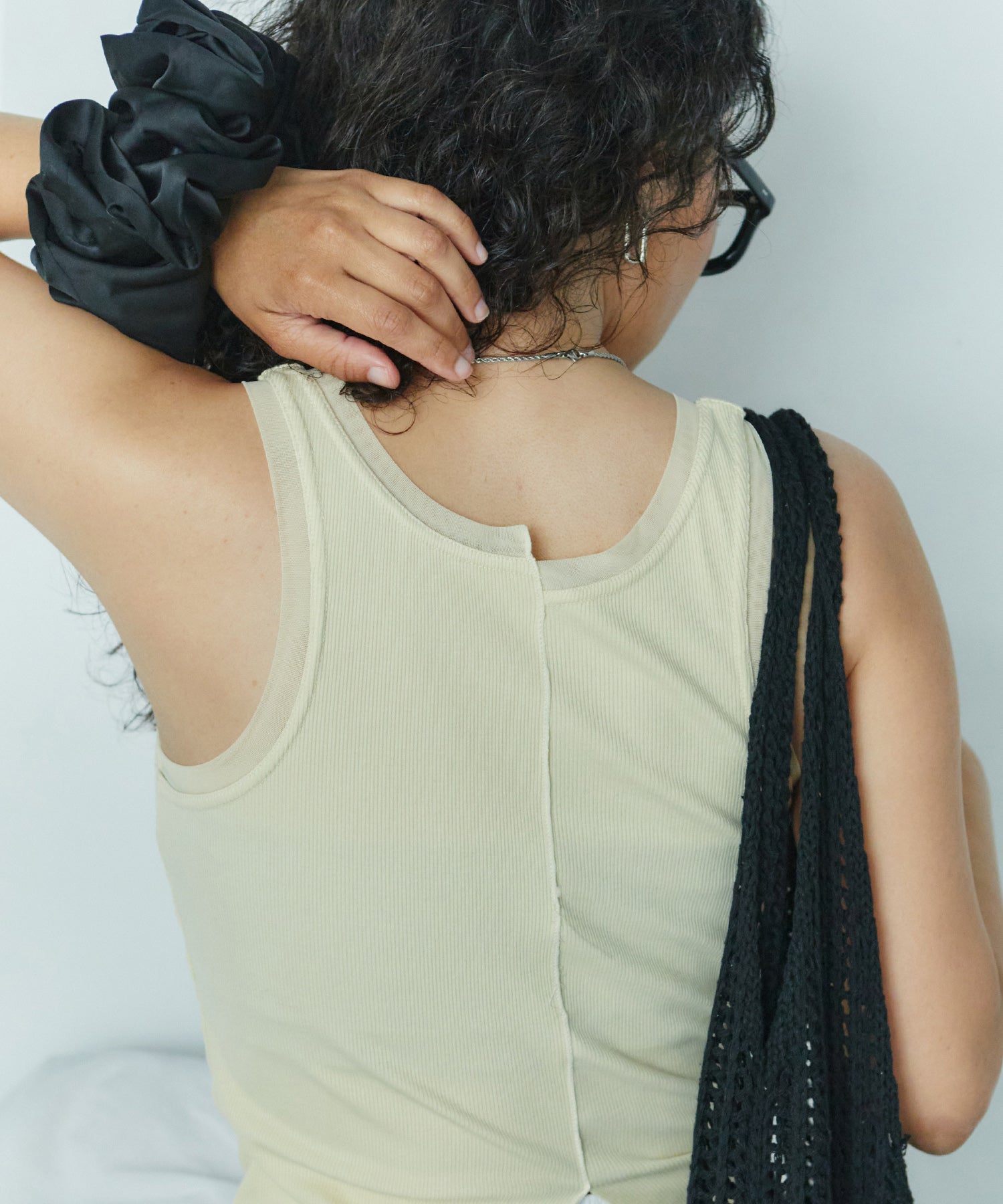 アシンメトリースリットチュールタンク