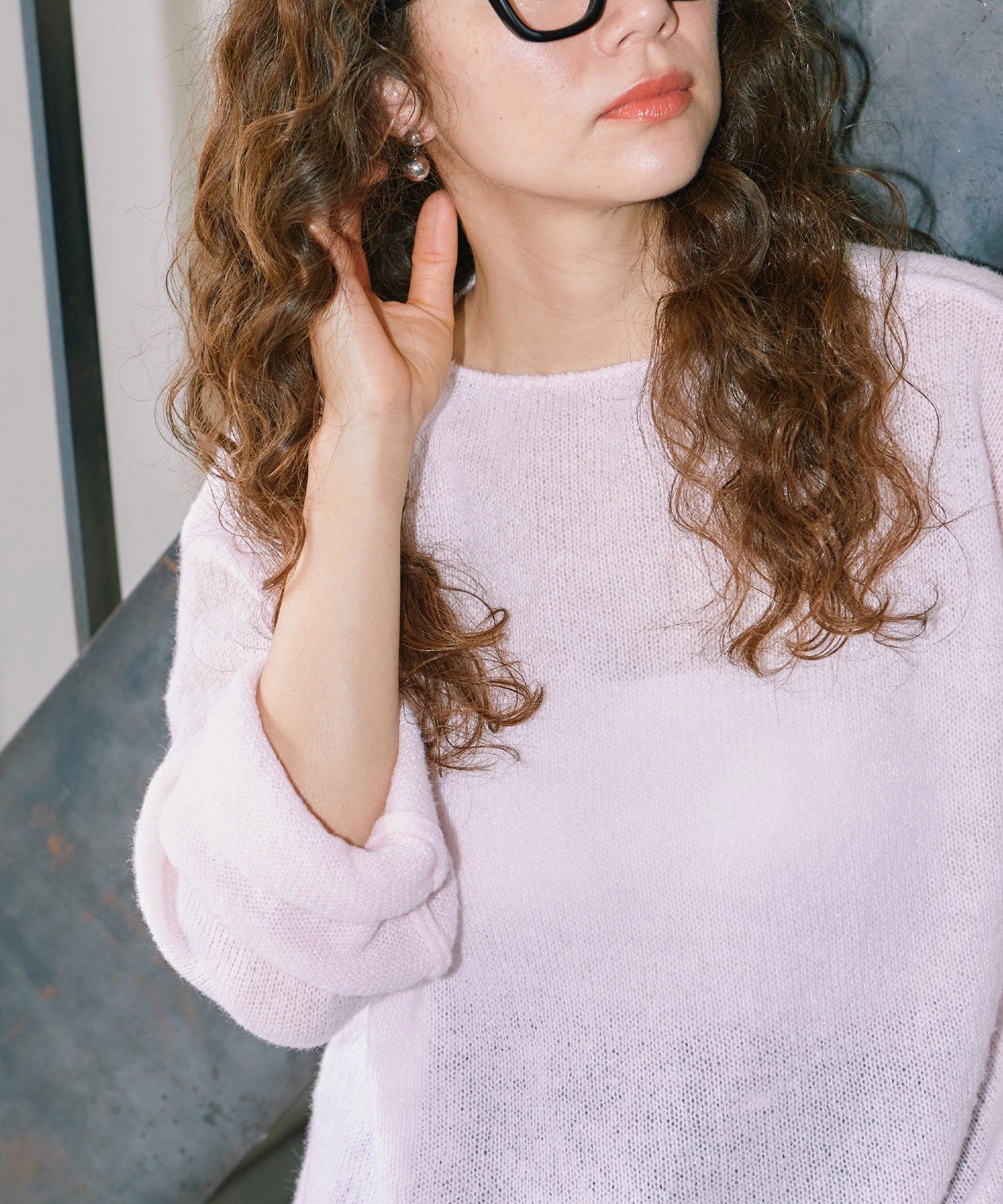 シアーLGニットトップス