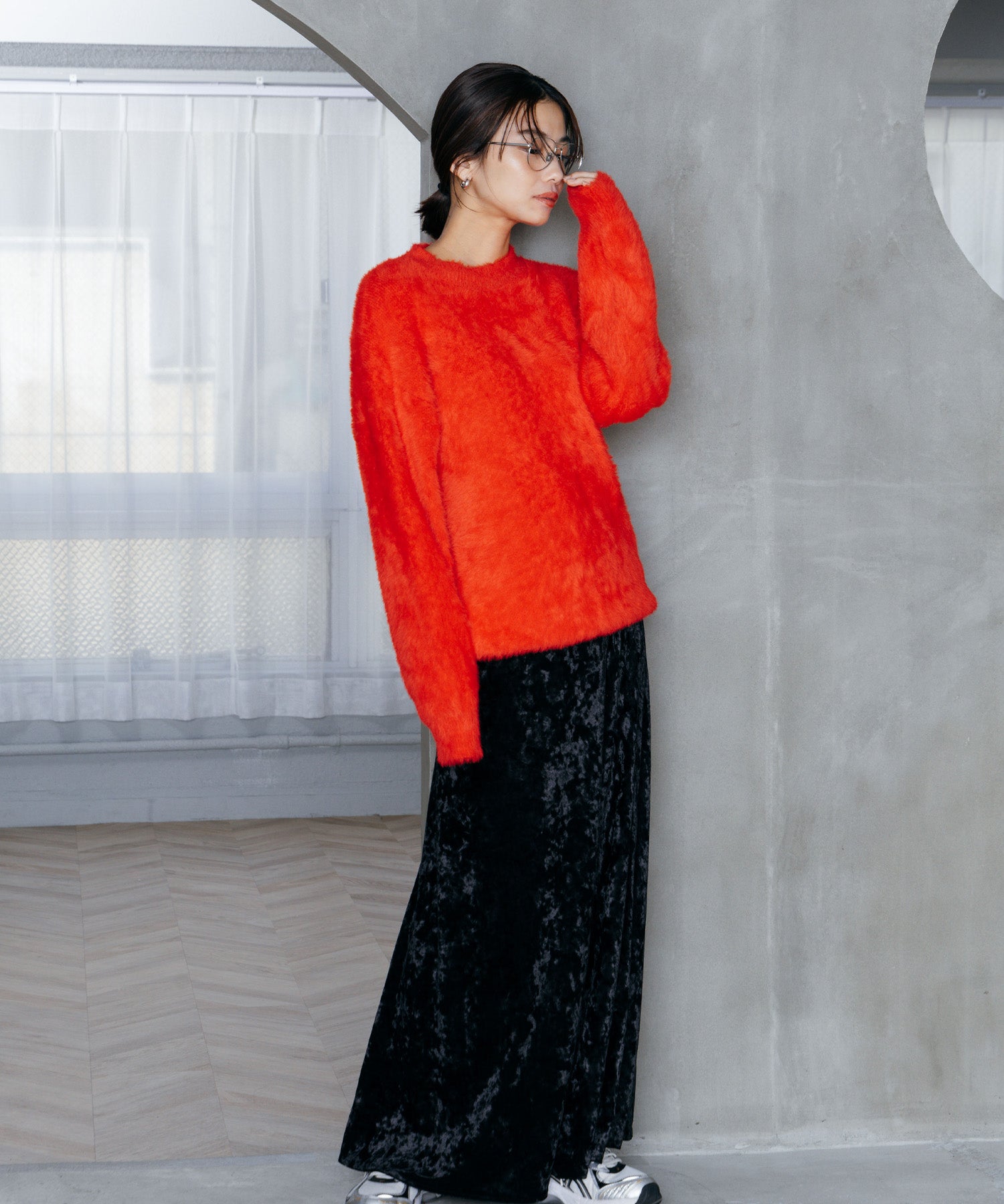 シャギーオーバーニット