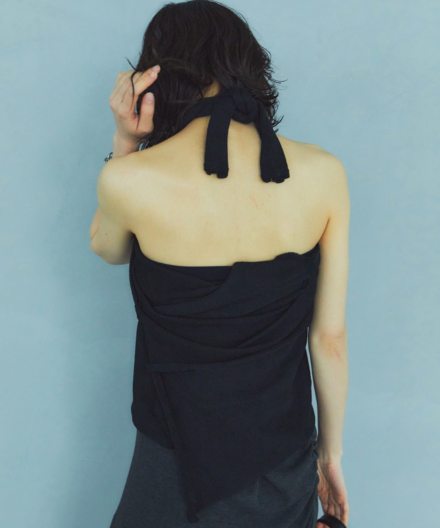 レイヤードニットラップスカート/巻きスカート