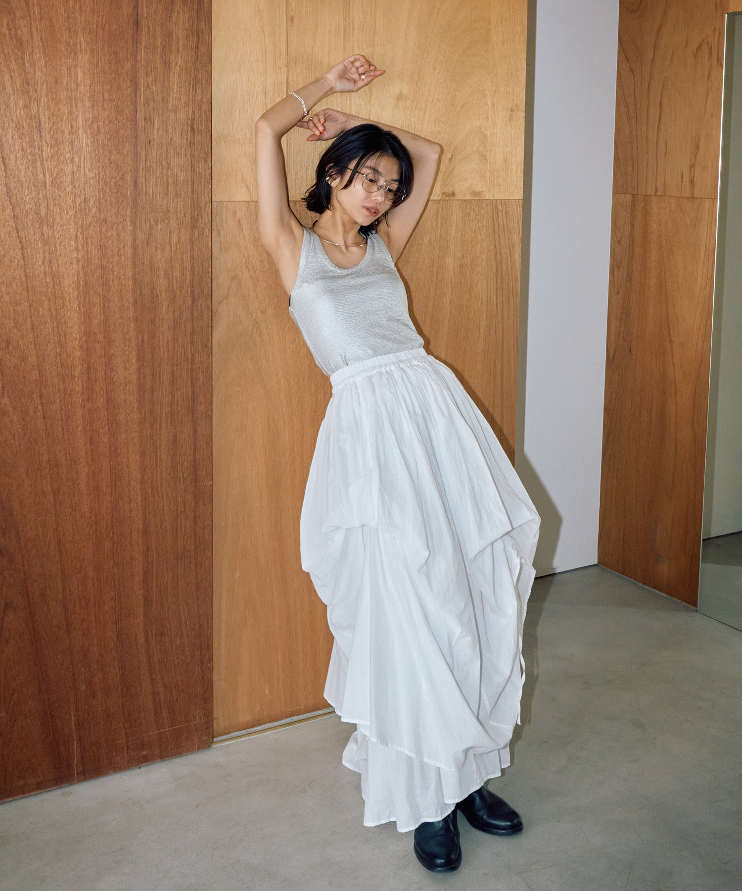 リリーボリュームロングスカート