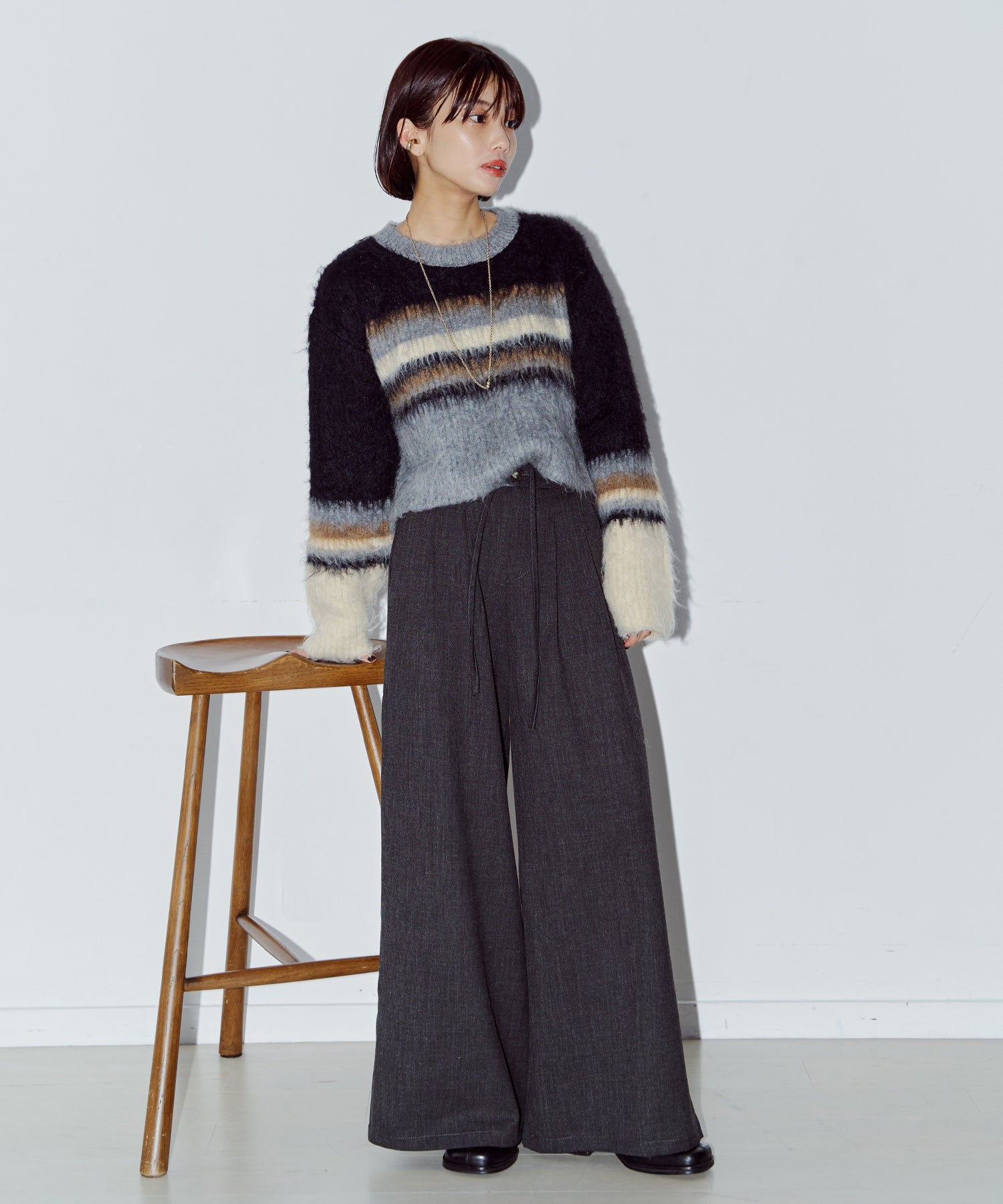 ウォームカラーワイドパンツ