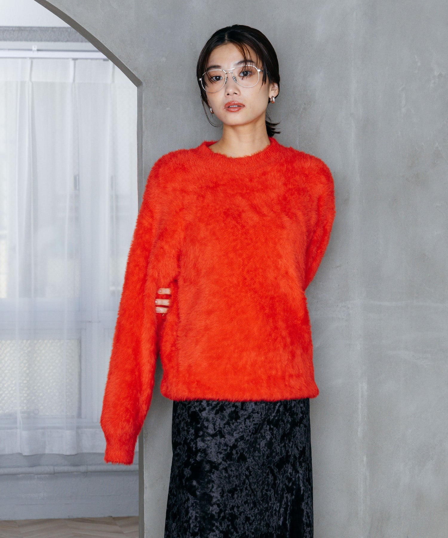 シャギーオーバーニット