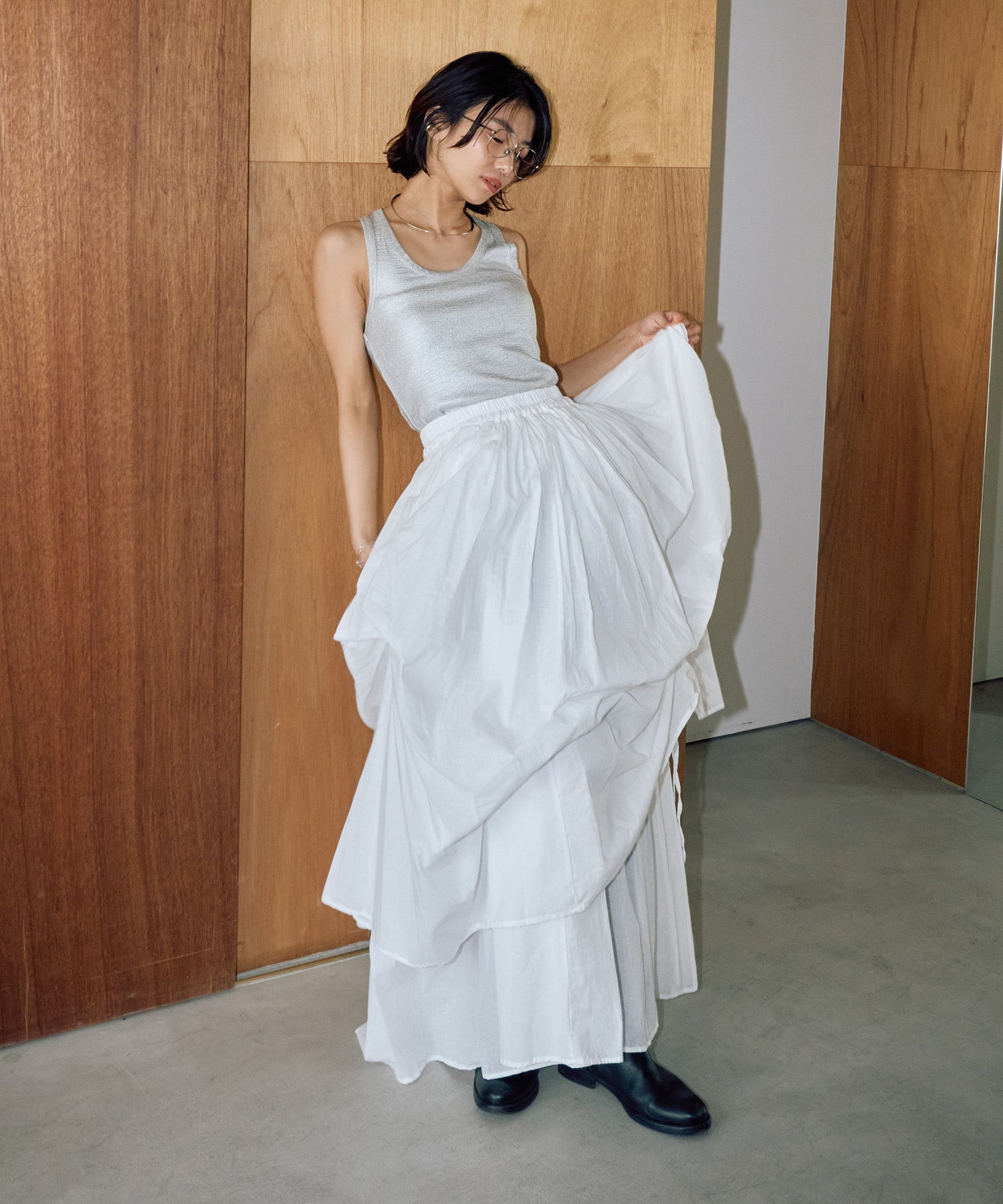 リリーボリュームロングスカート